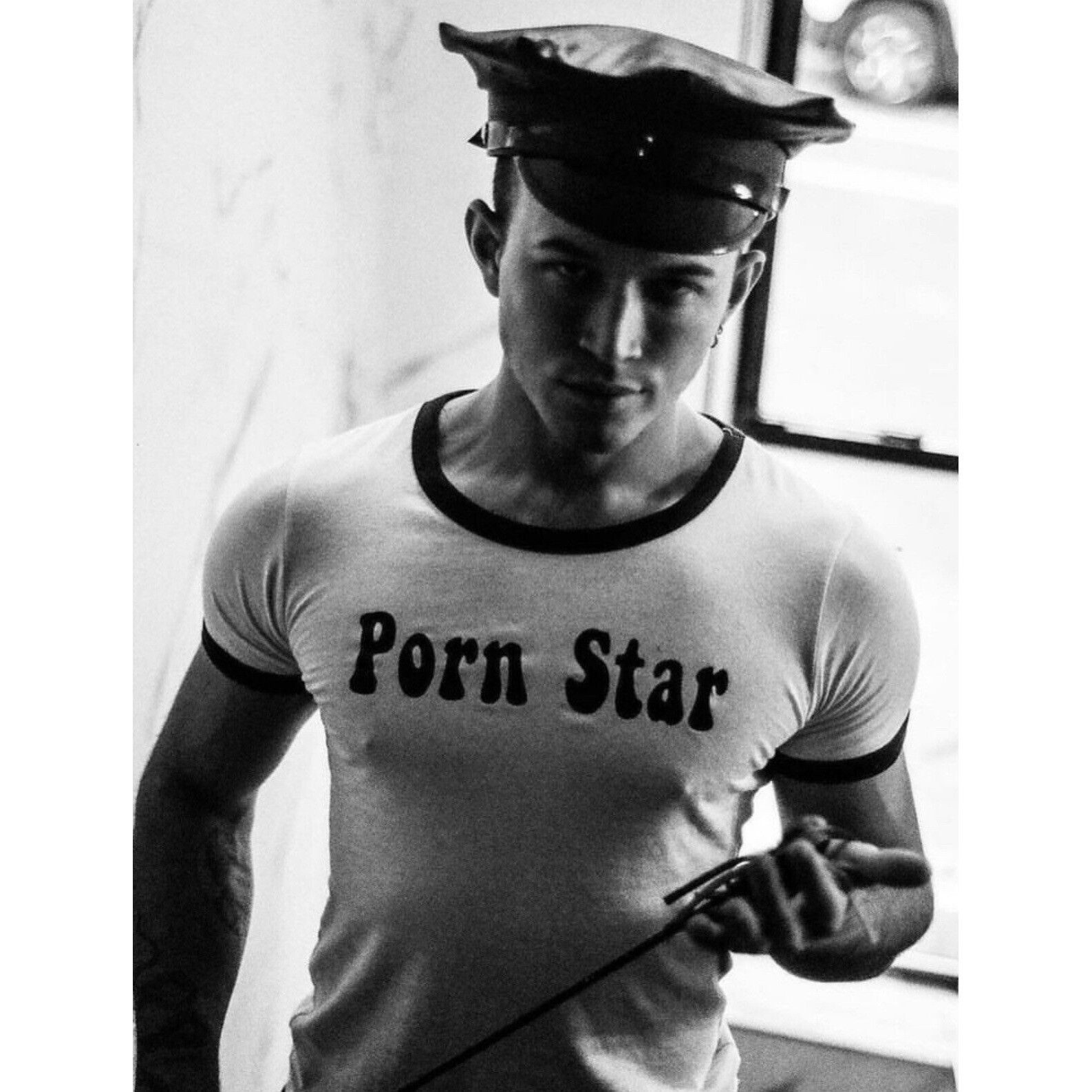 Handmade H.E.Arts Porn Star Custom print men vintage White ringer tee Size US S / EU 44-46 / 1 - 3 Thumbnail