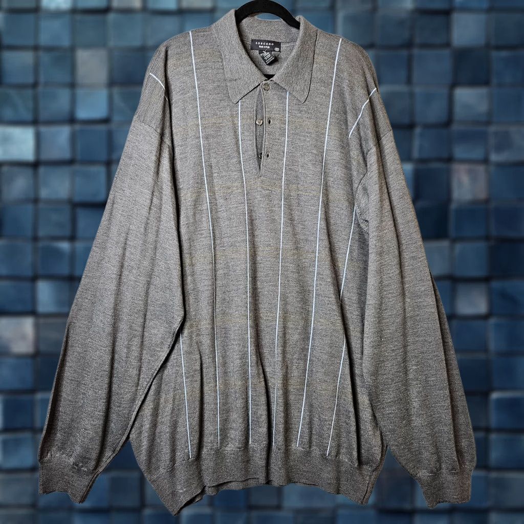 Vintage Toscano Men Sweater 2XT Gray 100% Merino Wool Pullover Knit Crew Neck Knit Style All Seasons Casual Clothings Size US XXL / EU 58 / 5 - 1 Thumbnail