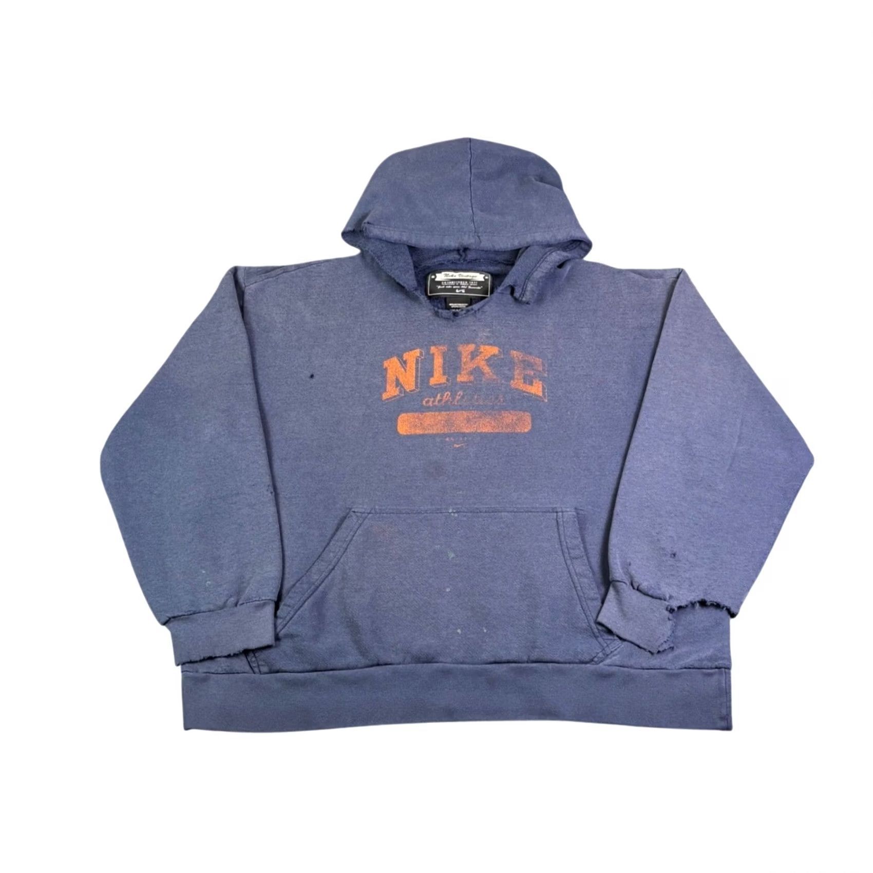 Nike Nike Hoodie Mens XL Distressed Graphic Pullover Navy Blue Vintage Athletics Short Description: 0 Size US XL / EU 56 / 4 - 2 Thumbnail