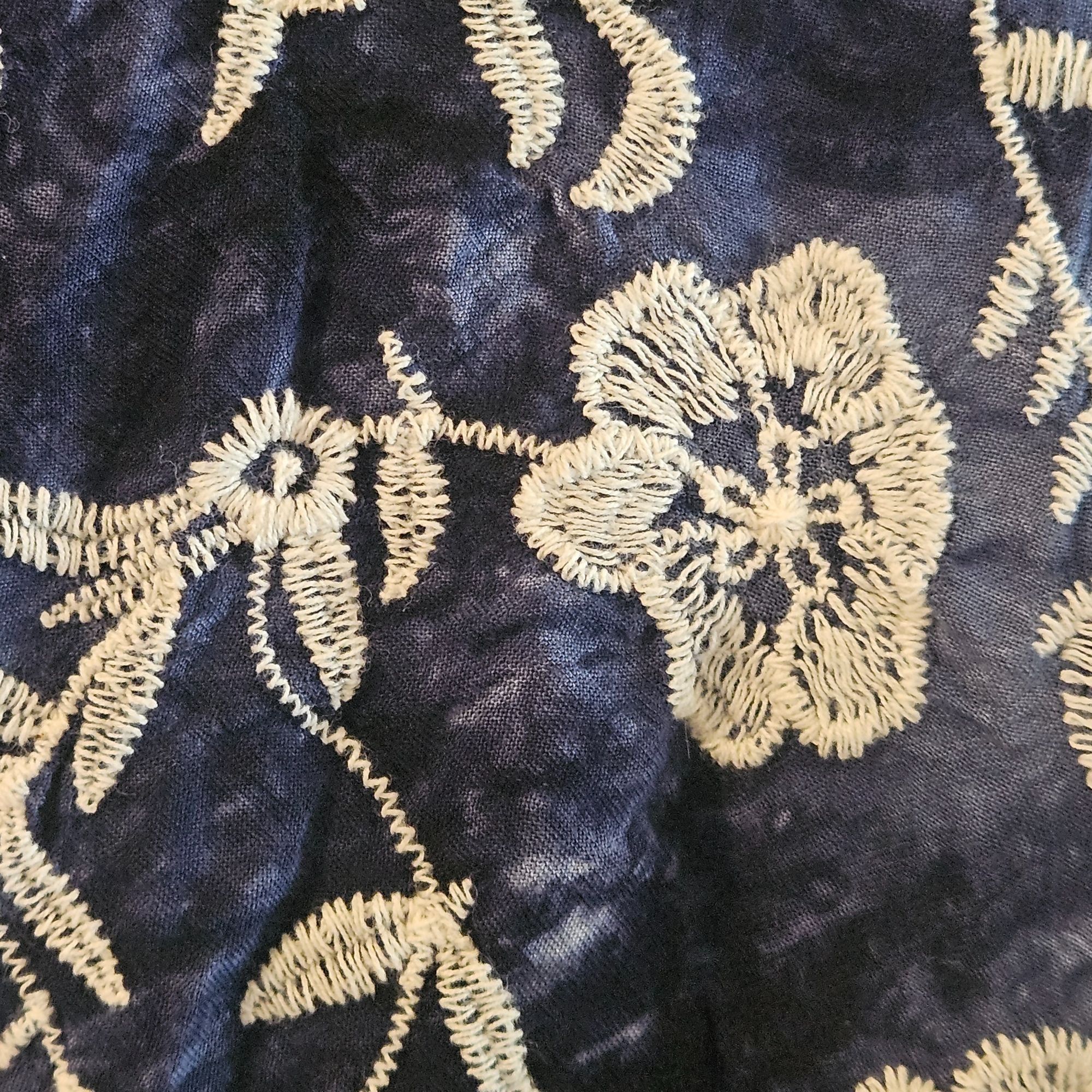 Other Blue & White Embroidered Tie-Front Kimono Cardigan One Size Size M / US 6-8 / IT 42-44 - 5 Thumbnail