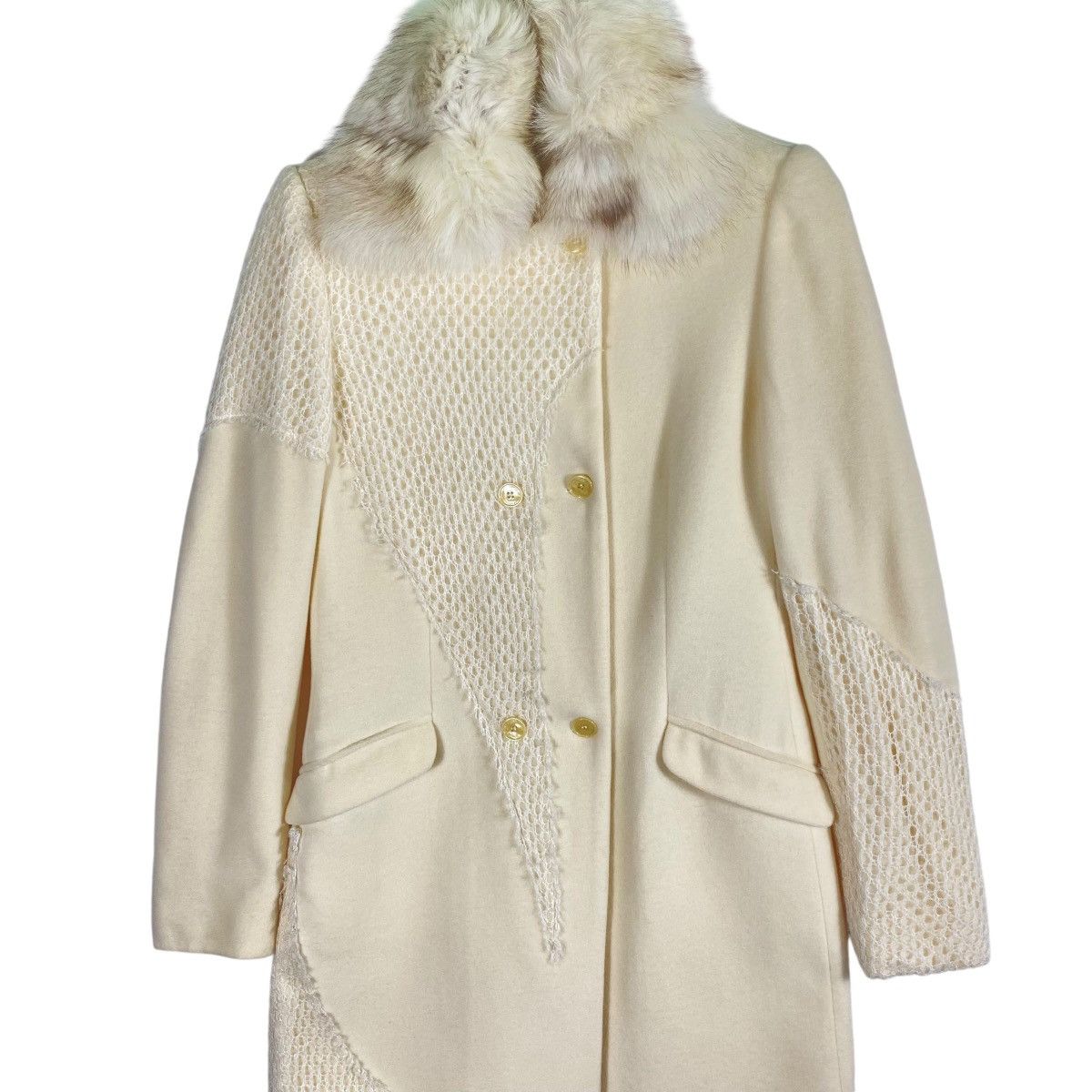 Versace × Versace Jeans Couture × Versus Versace Vintage Versace Jeans Couture Fur Collar Long Button Jacket Size S / US 4 / IT 40 - 5 Thumbnail