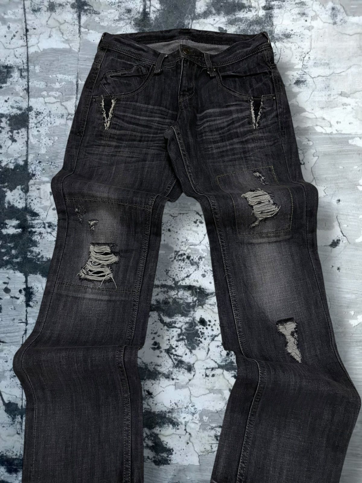 Tornado Mart Vintage 1990s Og Japan Designer RattleTrap Distressed Denim Size US 29 - 4 Thumbnail