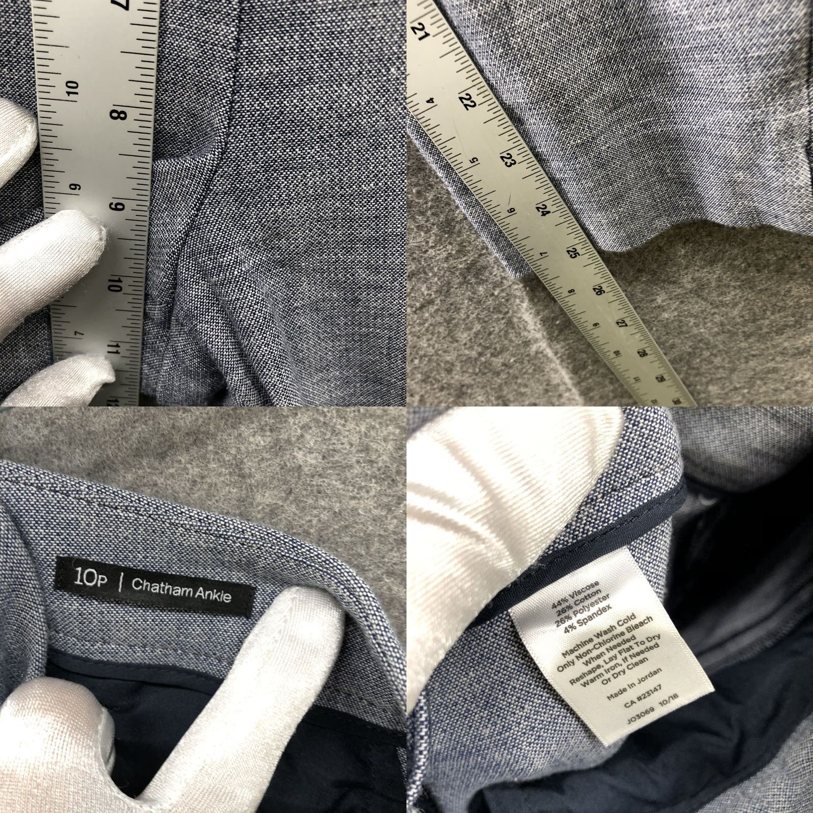 Talbots Talbots Chatham Ankle Pants Womens 10P Blue Slim Fit Stretch Knit Dress Pant Size 32" / US 10 / IT 46 - 8 Thumbnail
