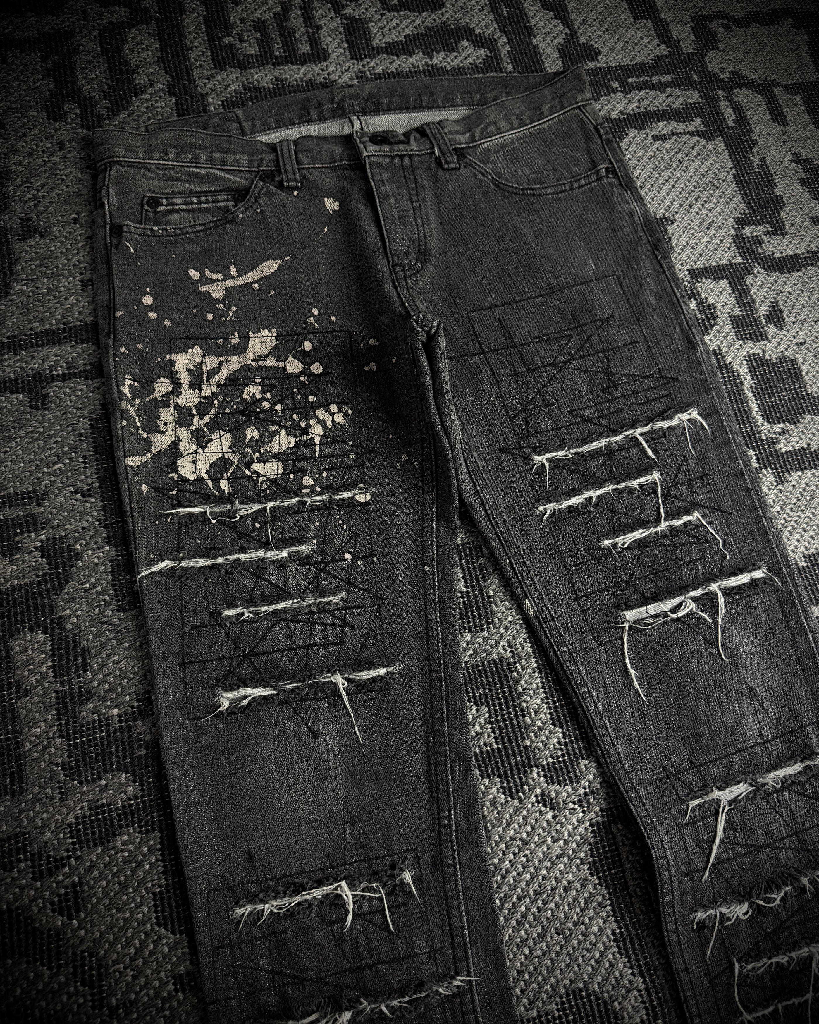 Hysteric Glamour Hysteric Glamour Paint Splatter Denim Size US 33 - 2 Thumbnail