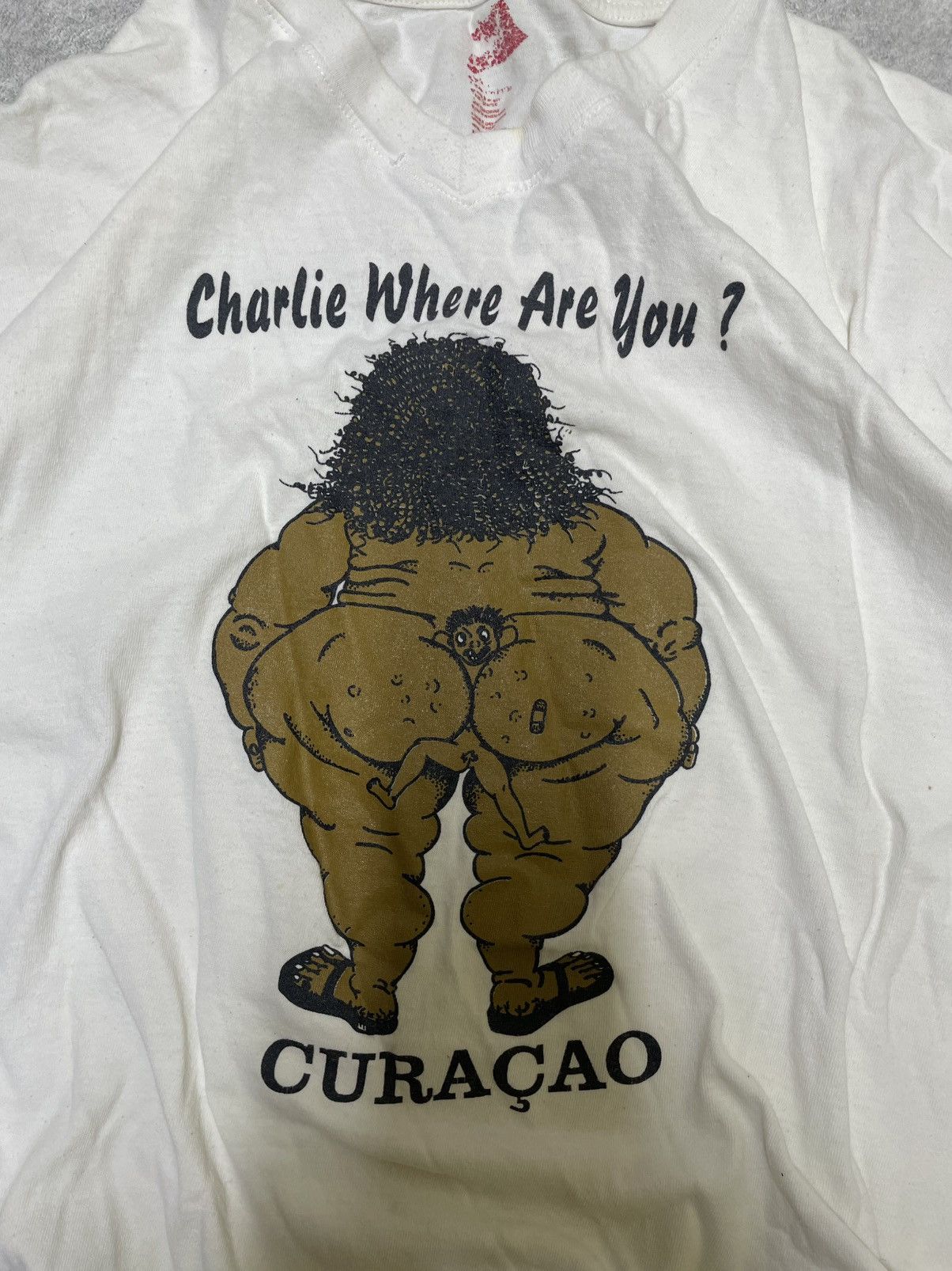 Gildan × Hanes × Vintage A very funny T-shirt with a rare print Size US M / EU 48-50 / 2 - 2 Thumbnail