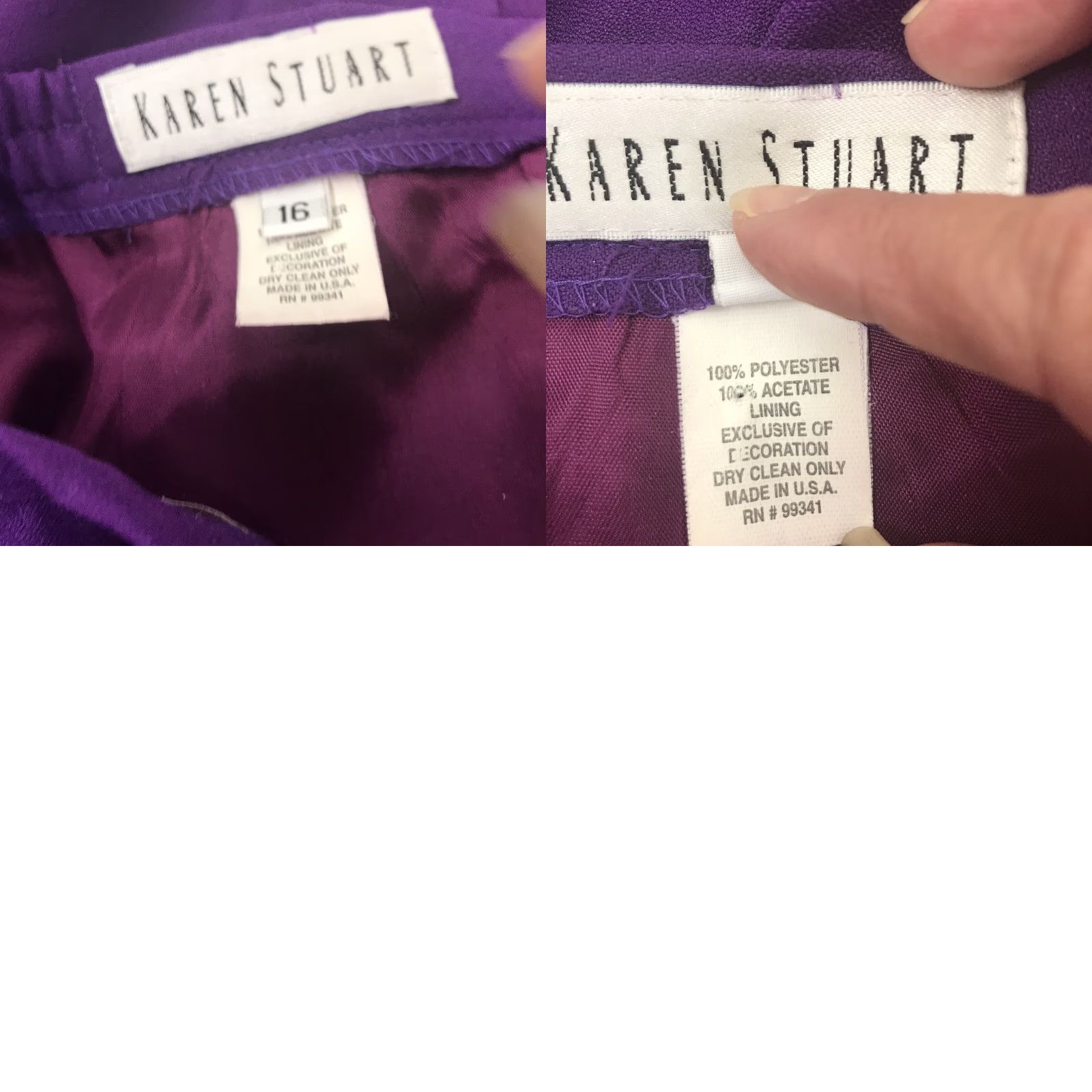 Vintage Vintage Karen Stuart Purple Pleated Midi Skirt Womens Size 16 USA Size 38" / US 16 / IT 52 - 8 Thumbnail
