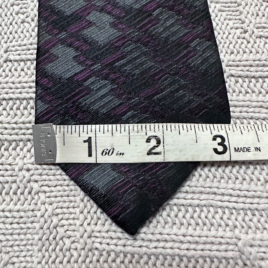Vintage Piero Como gray purple metallic abstract geometric silk tie Size ONE SIZE - 5 Thumbnail