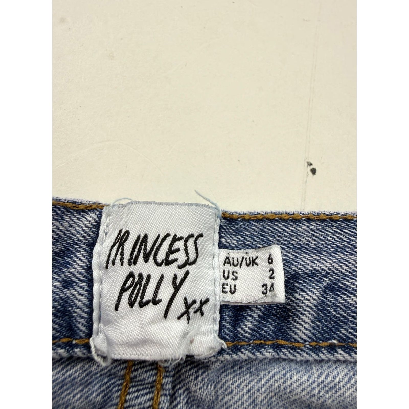 PRINCESS POLLY Princess Polly Jeans Womens 2 Light Wash High Rise Straight Leg Denim Relaxed Size 26" / US 2 / IT 38 - 3 Thumbnail
