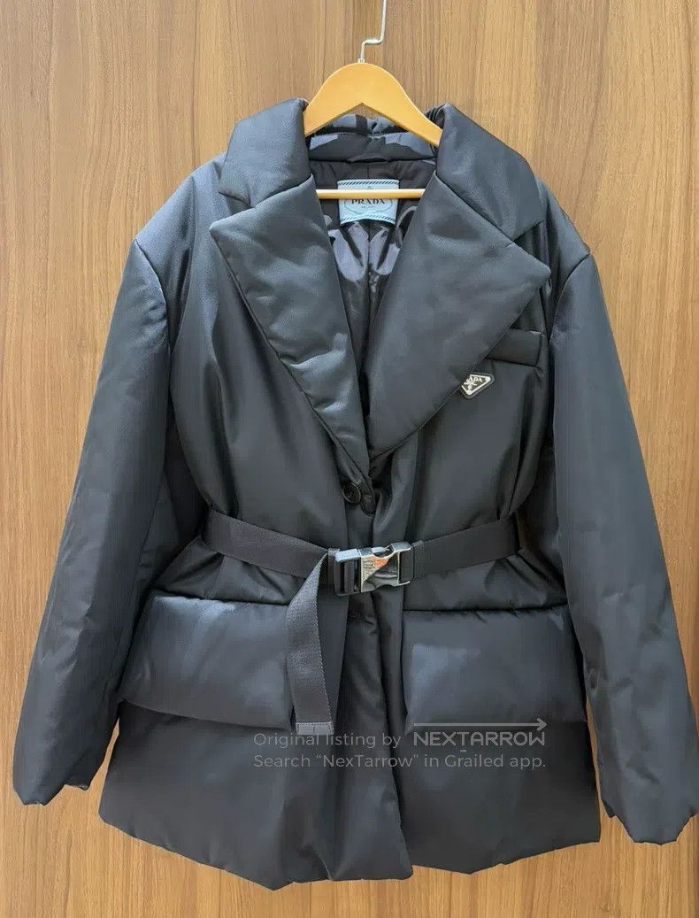 Prada Prada Size50 Waistband lapel breasted suit jacket down jack Size XL / US 12-14 / IT 48-50 - 1 Thumbnail