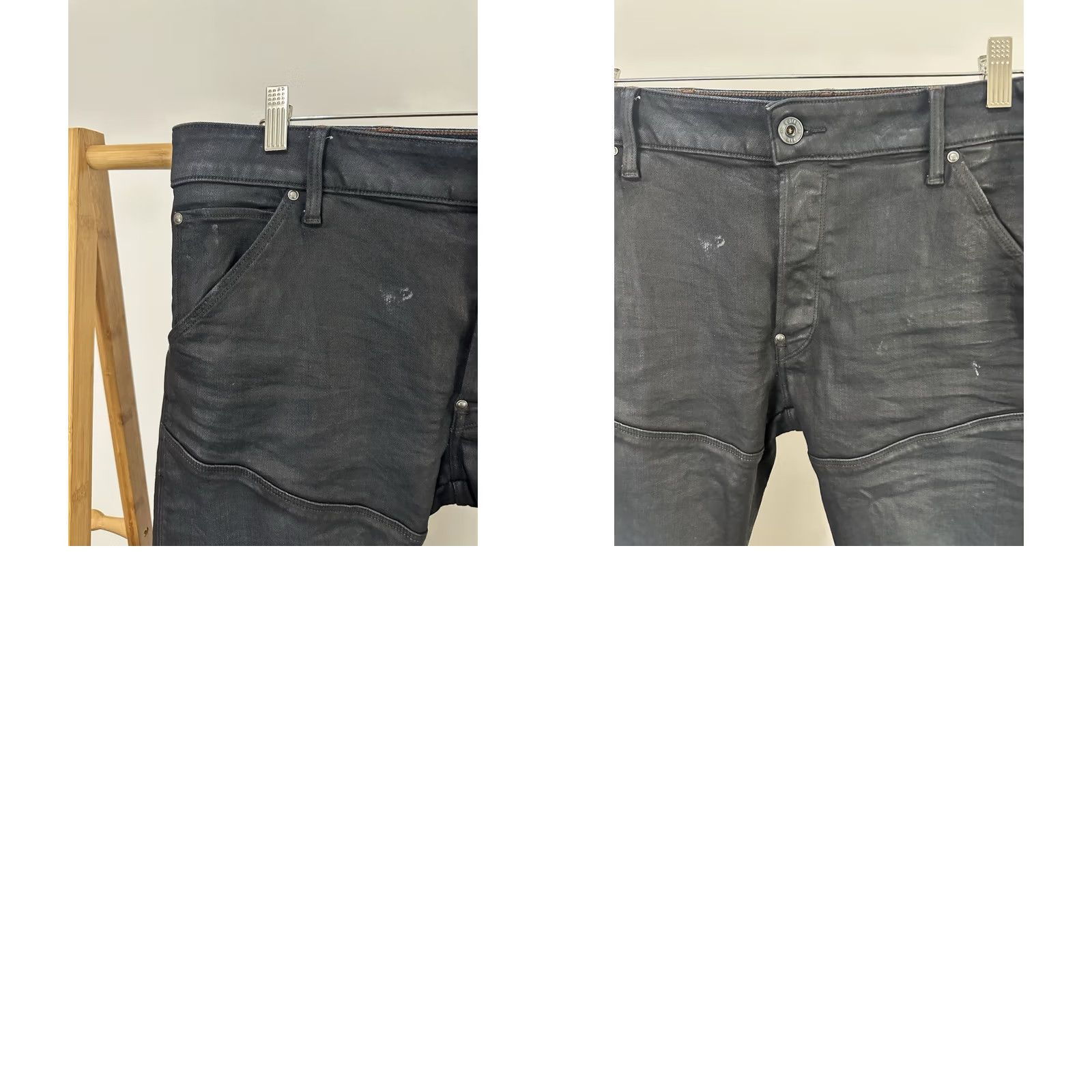 G-Star G Star Raw Jeans Mens 38x34 Dark Wash 3D Slim 5620 Waxed Double Knee Denim Pants Jeans Mens 38 Blue Black Skinny 90s 2000s Mens Size US 38 / EU 54 - 8 Thumbnail