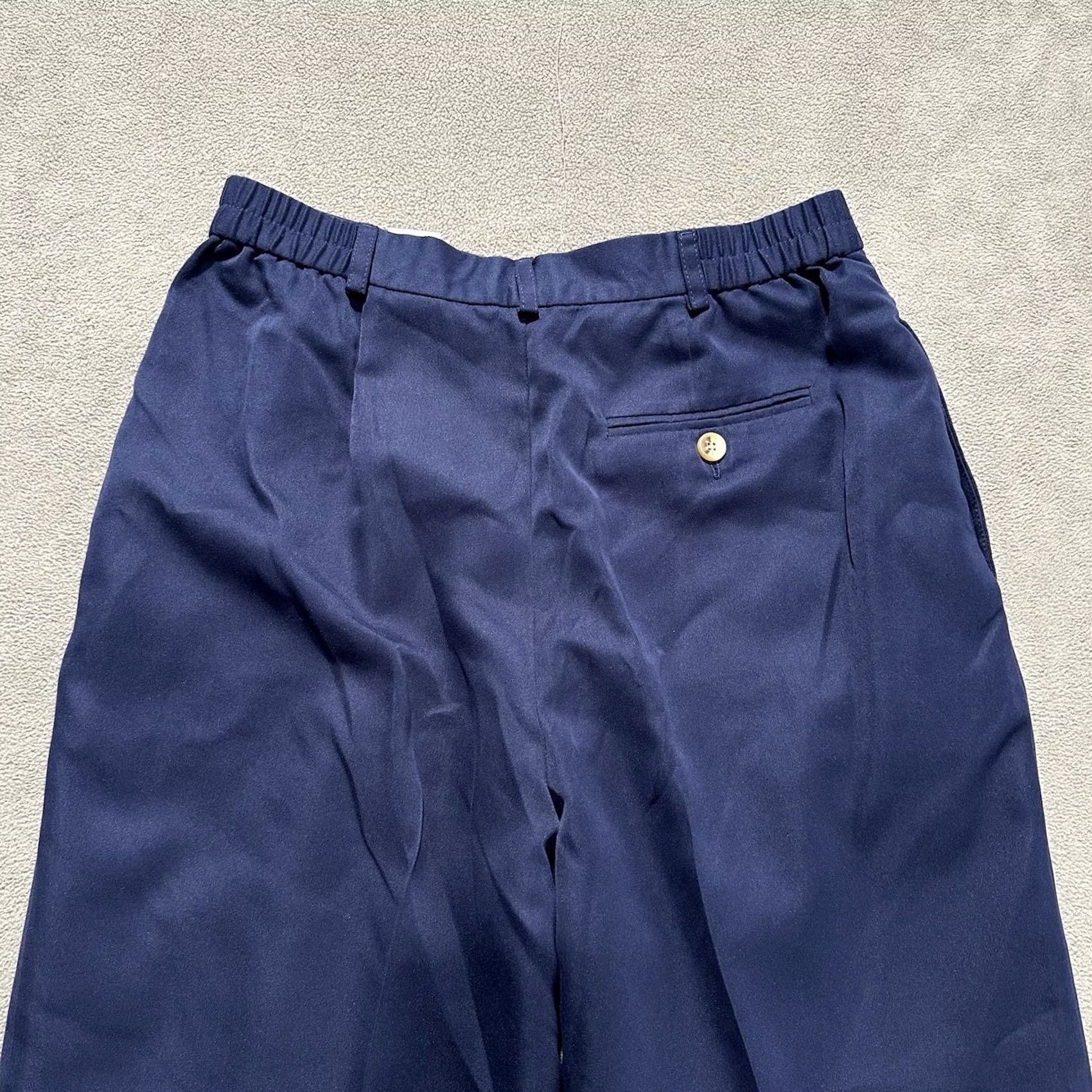 Talbots Talbots Womens Pants 8P Navy Blue Double Pleated Stretch Office Trouser Size 30" / US 8 / IT 44 - 4 Thumbnail