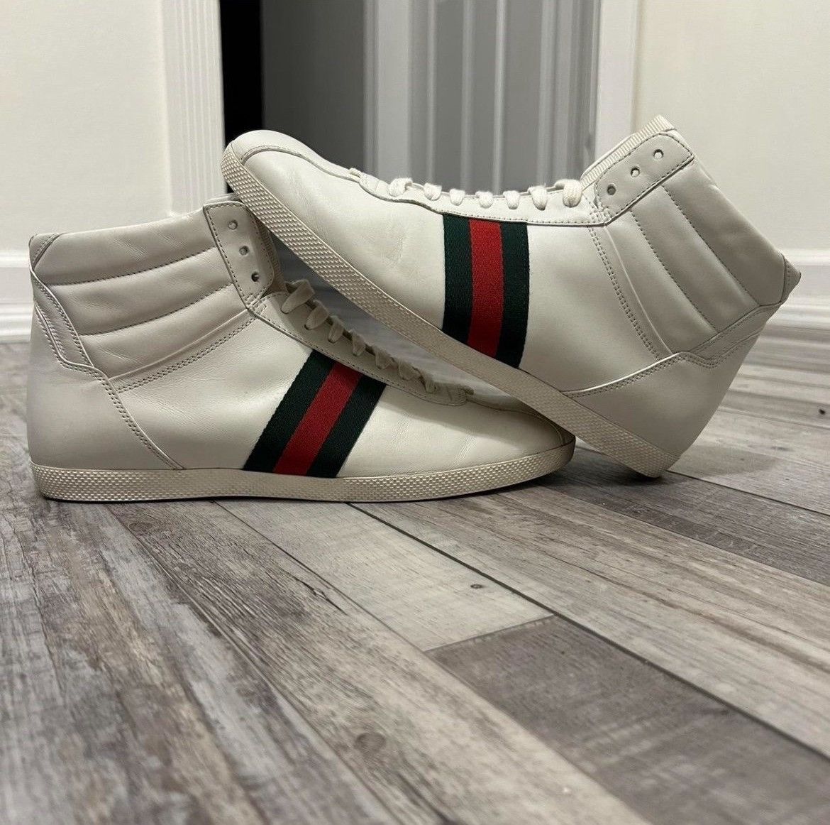 Gucci Gucci Leather Web High ‘white’ Size US 8 / EU 41 - 3 Thumbnail