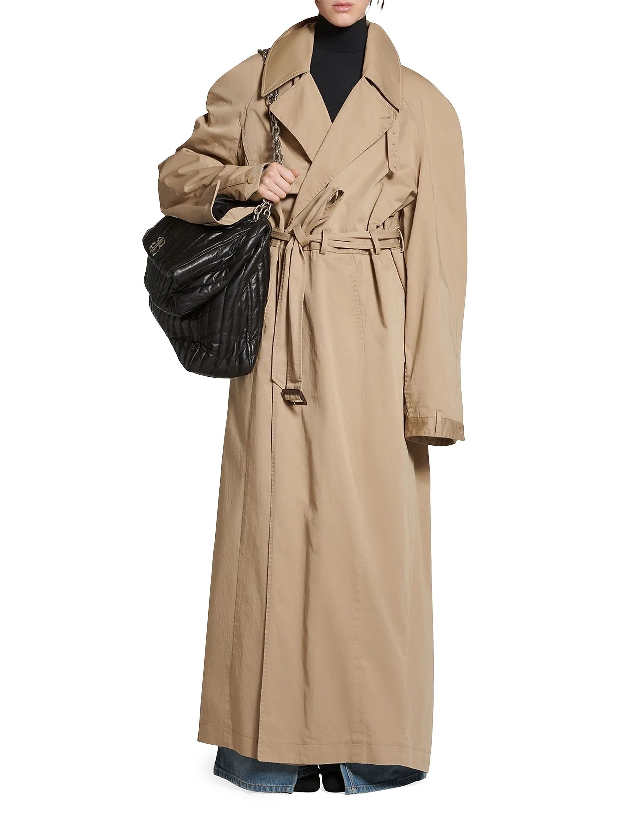 Balenciaga o1srvl11e0825 Deconstructed Trench Coat in Beige Size L / US 10 / IT 46 - 1 Thumbnail