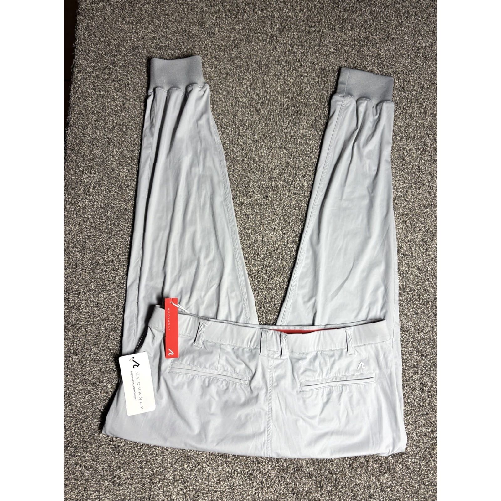 Vintage Redvanly Pants Mens Large Gray Halliday Jogger Pull On Golf NWT Performance NEW Size US 33 - 5 Thumbnail