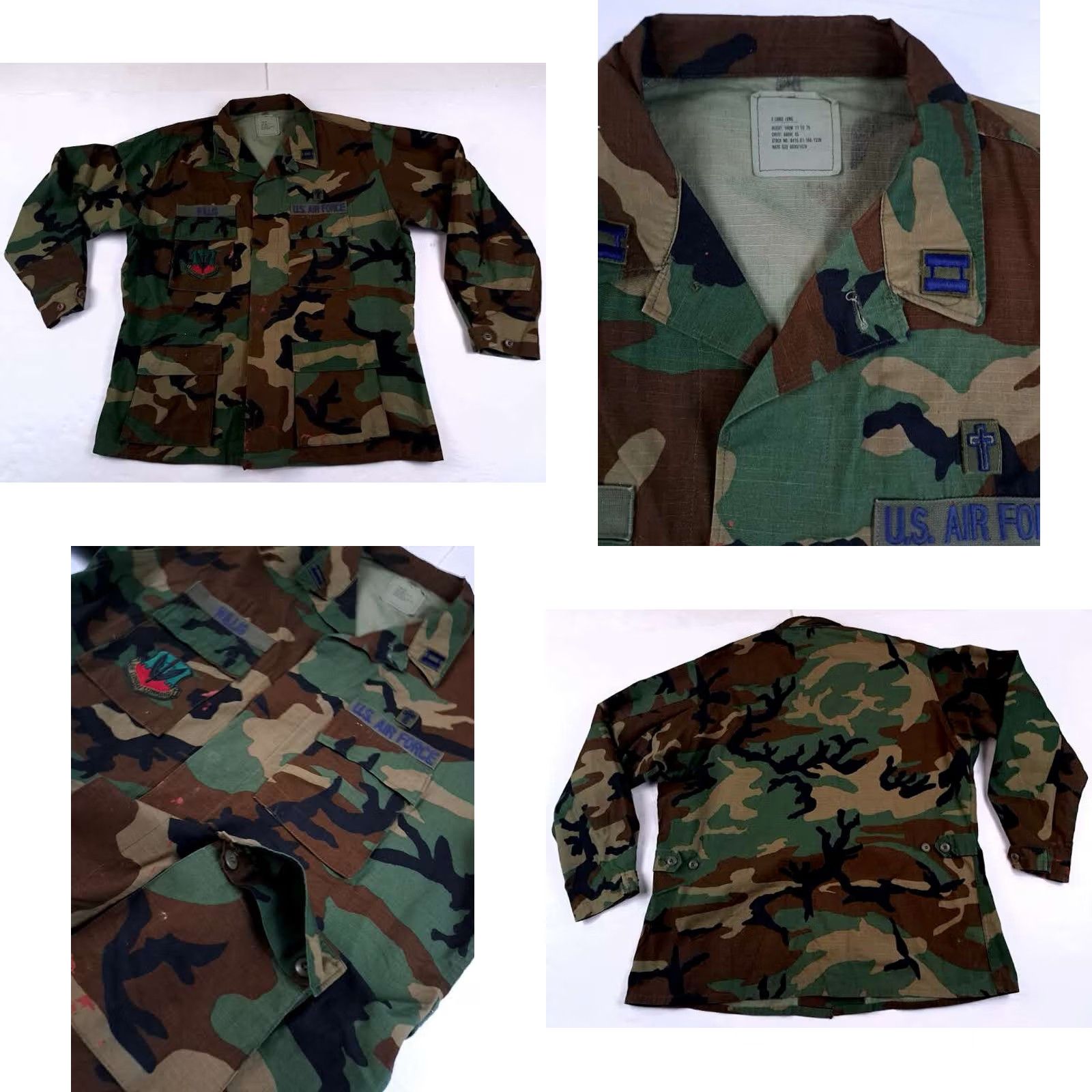 Commando VINTAGE US Military Field Shirt Air Force Air Combat Command XL Denim Camouflage Button-Up Long Sleeve Mens Size US XL / EU 56 / 4 - 8 Thumbnail