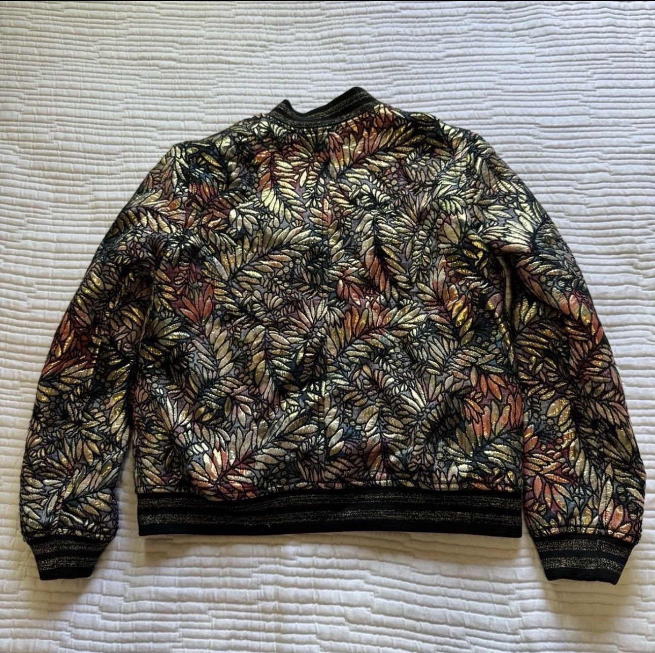 ba&sh Ba&sh Santiago Metallic Jacquard Bomber Jacket Size XS / US 0-2 / IT 36-38 - 6 Thumbnail