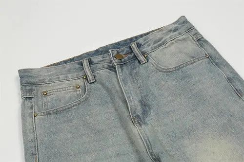 Japanese Brand × Jean Light blue washed distressed trendy loose straight jeans Size US 32 / EU 48 - 3 Thumbnail