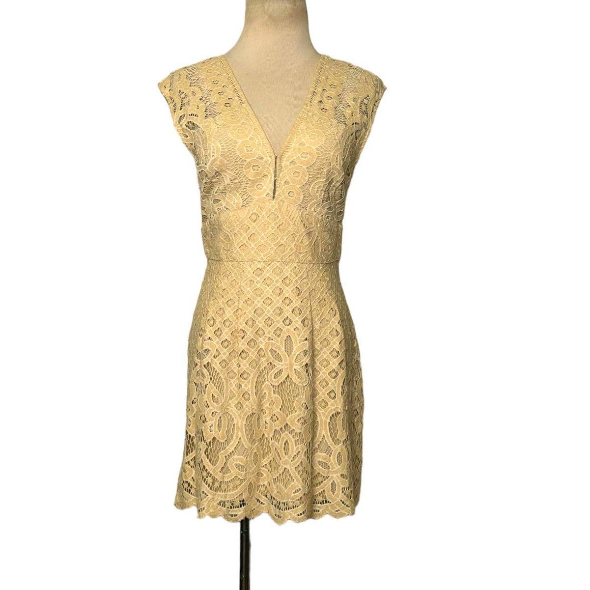Free People Free People Beige Lace One Million lovers Mini Dress Size 0 Size XS / US 0-2 / IT 36-38 - 1 Thumbnail