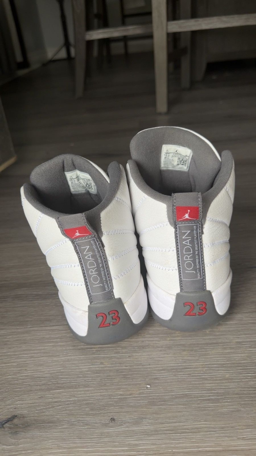 Nike Air Jordan 12 White Dark Grey Retro 2019 Size US 12 / EU 45 - 5 Thumbnail