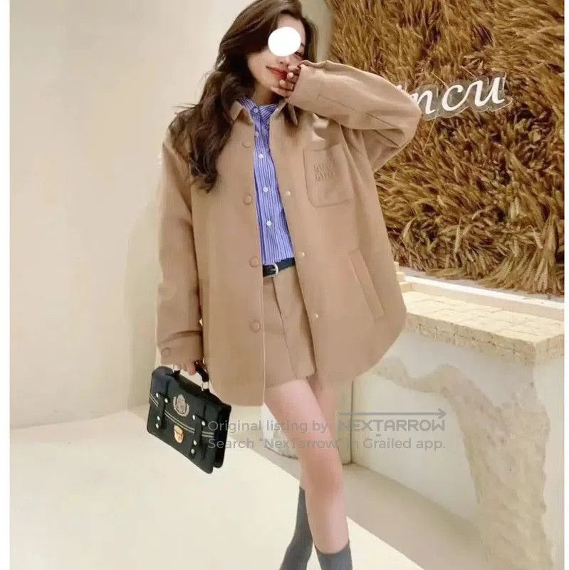 Miu Miu Miu Miu Women's Khaki Wool Down Jacket . Size M / US 6-8 / IT 42-44 - 9 Thumbnail