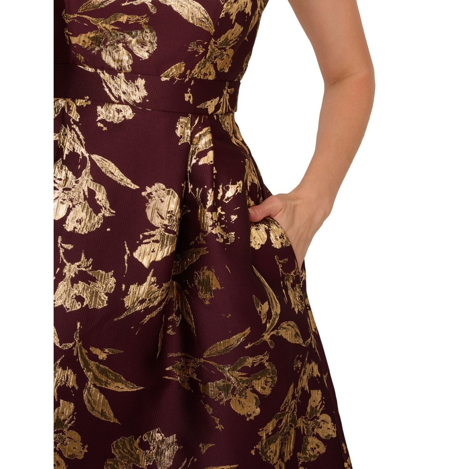 Adrianna Papell Adrianna Papell Women's Red Metallic Jacquard Size 2 Size XS / US 0-2 / IT 36-38 - 2 Thumbnail
