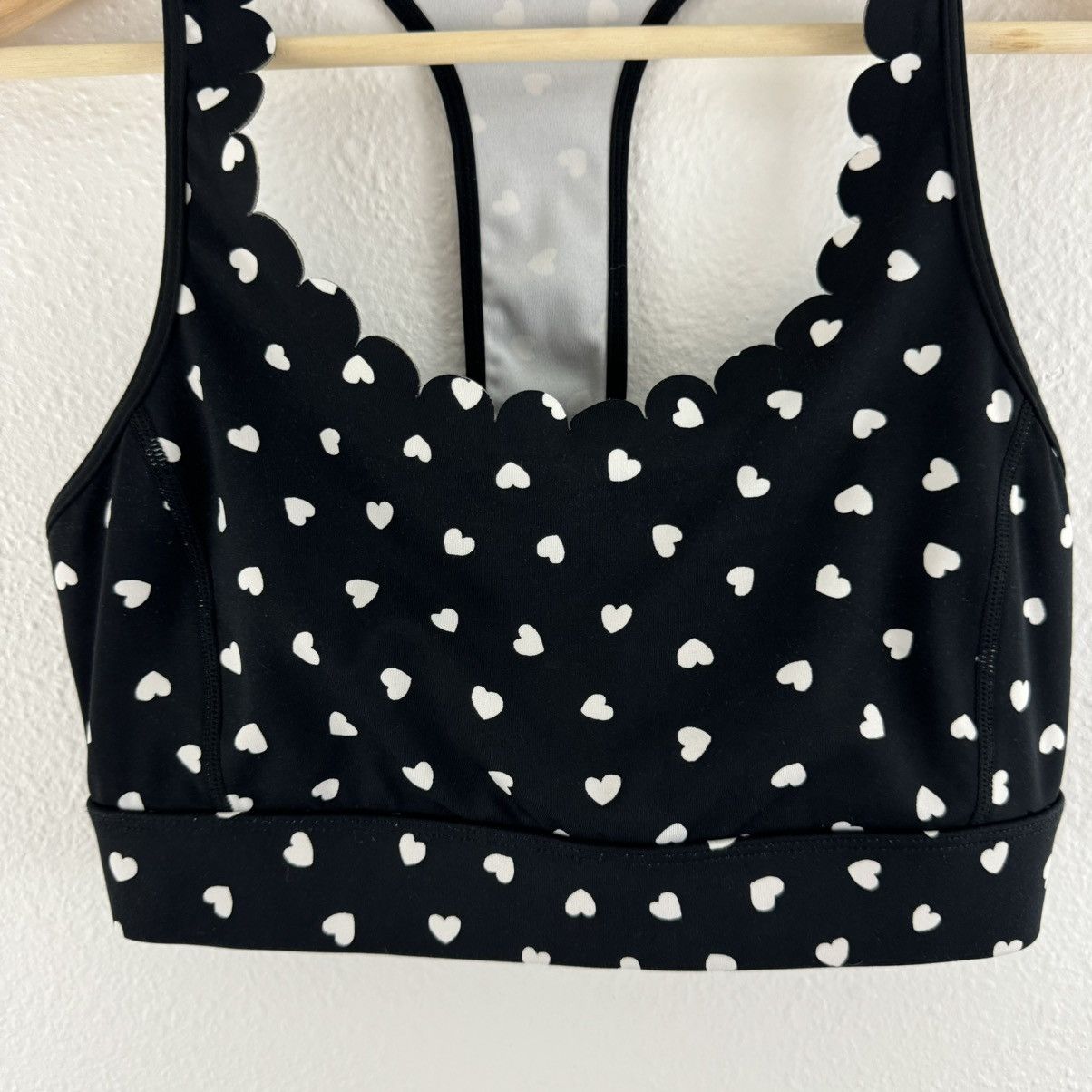 Kate Spade KATE SPADE Black White Polka Heartbeat Scallop Sports Bra Size M / US 6-8 / IT 42-44 - 7 Thumbnail