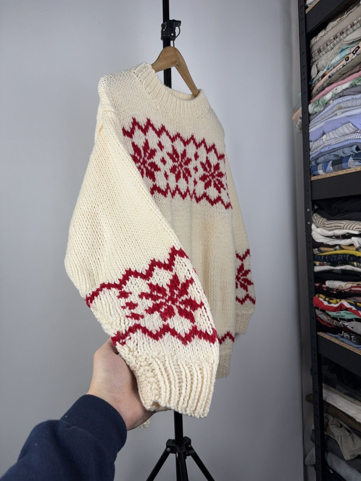 Japanese Brand × Vintage Sweater White Knit Basic Streetwear Avant-garde Grunge Y2K Size US L / EU 52-54 / 3 - 3 Thumbnail
