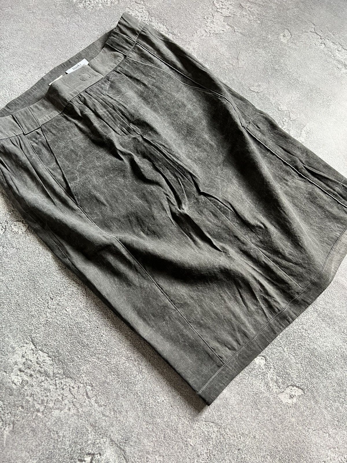 Annette Gortz Annette Gortz Sz 40 Crinkle Straight Kiss Skirt Linen Blend Size 27" / US 4 / IT 40 - 3 Thumbnail