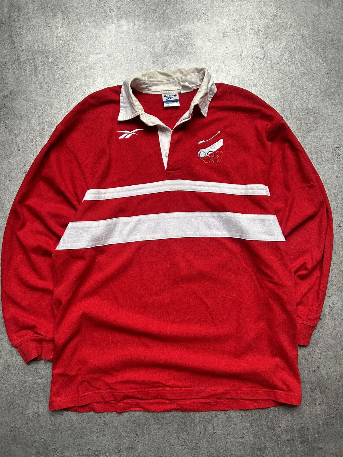 Reebok × Vintage Vintage Reebok Olympic Games Polo Longsleeve Size US M / EU 48-50 / 2 - 1 Thumbnail