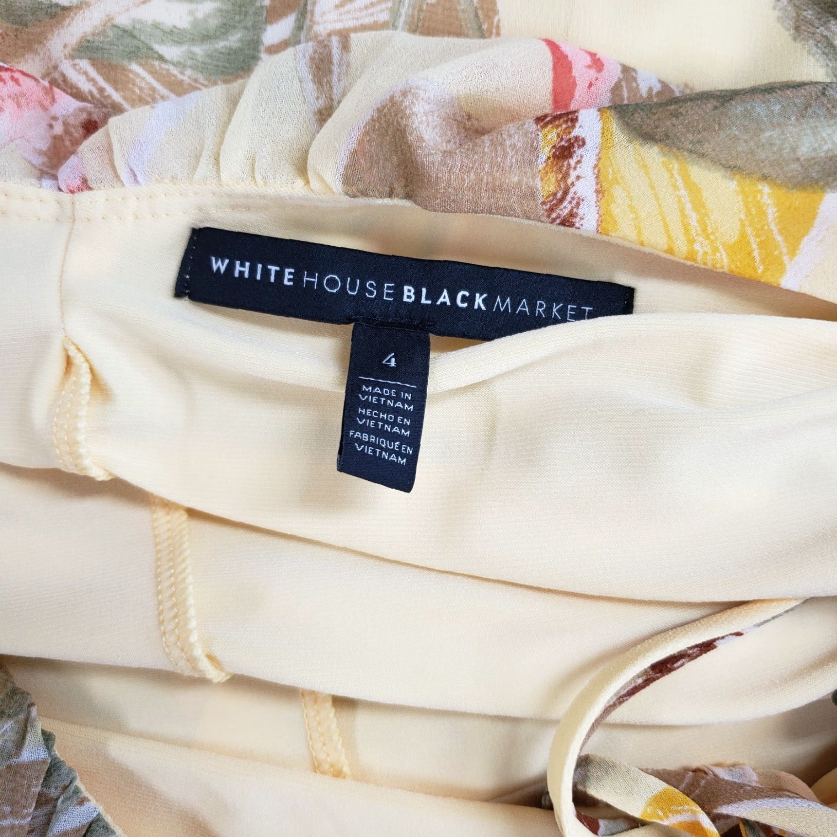 White House Black Market White House Black Market Womens Slip Dress Shirt? 4 Floral Pattern Sleeveless Yellow Pink Vintage: No Mens Womens Girls? Size S / US 4 / IT 40 - 7 Thumbnail