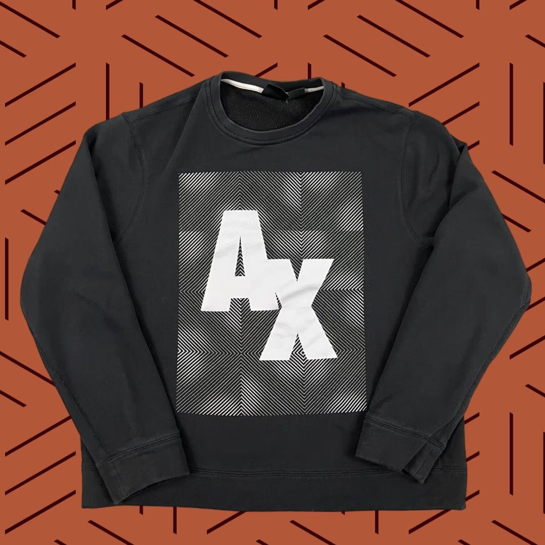 Armani Exchange Armani Exchange Sweatshirt Adult Mens XL Black Graphic Crew Neck Pullover Jumper Size US XL / EU 56 / 4 - 1 Thumbnail