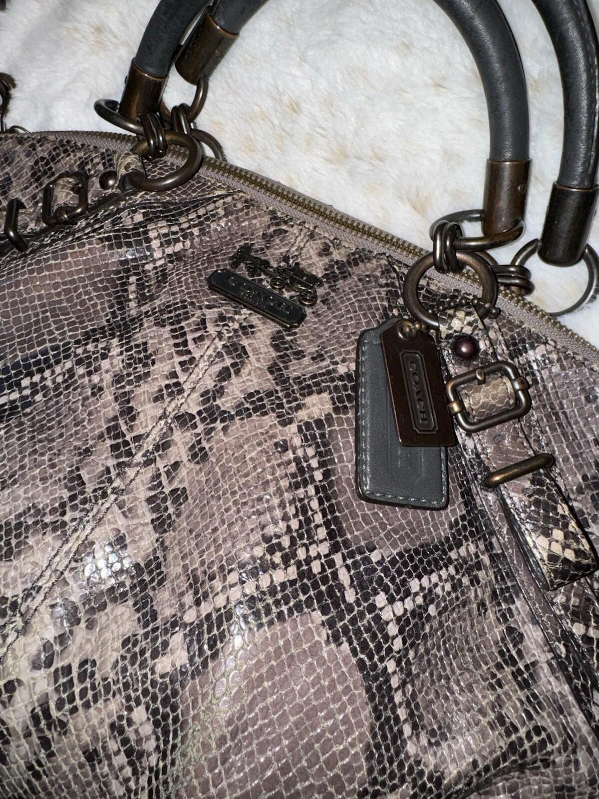 Coach Coach Snakeskin Hand Bag Purse Tote Satchel Soft Leather Size ONE SIZE - 3 Thumbnail