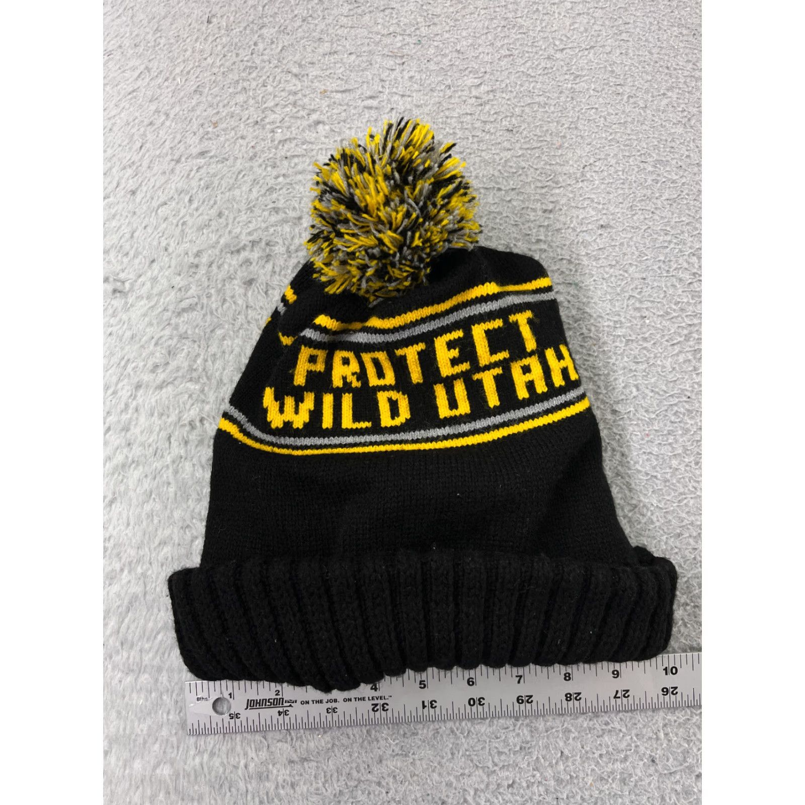 Vintage SOUTHERN UTAH WILDERNESS ALLIANCE Beanie Hat Adult One Size Black Knit Pom - Unisex Adults, Beanie, Casual, Travel Size ONE SIZE - 4 Thumbnail