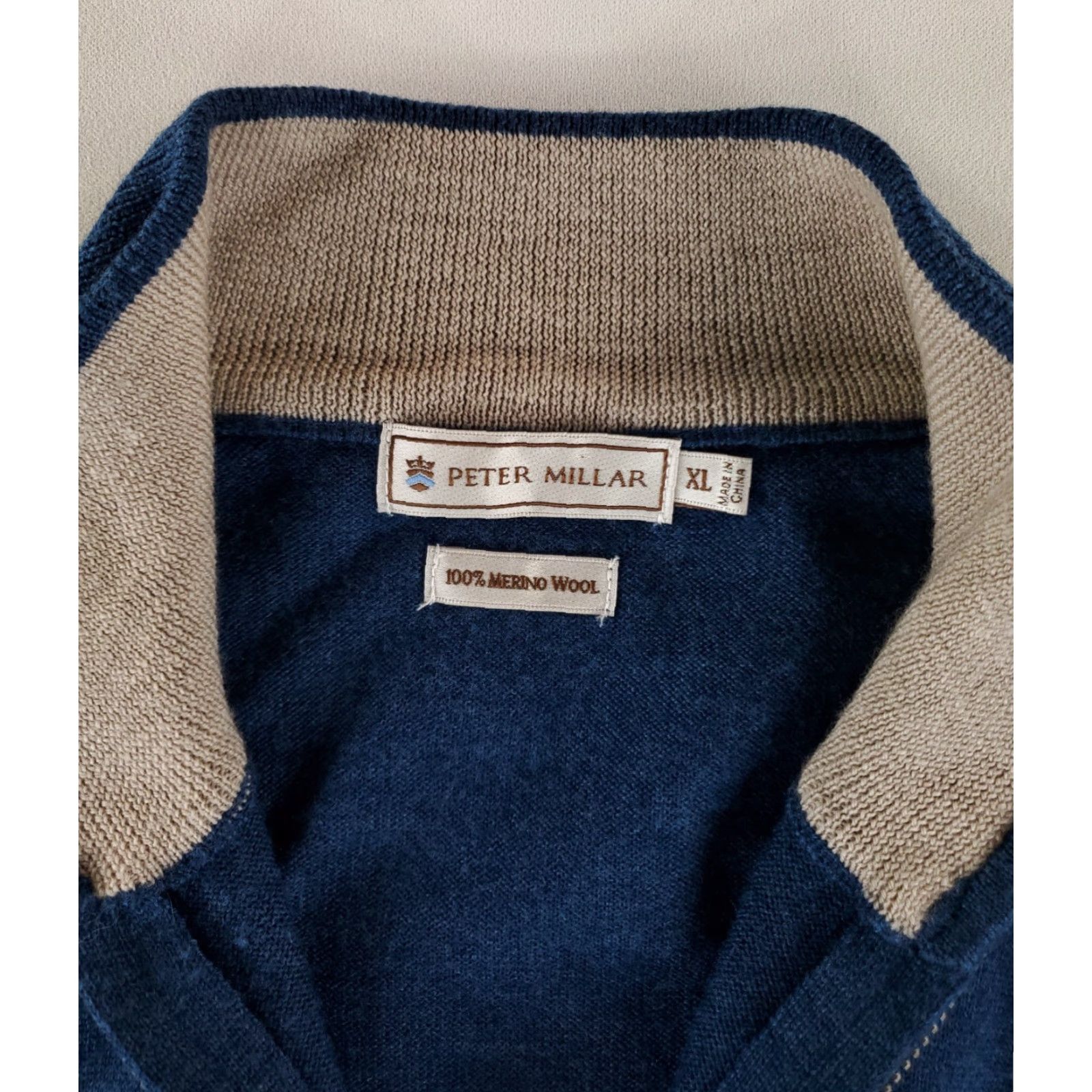 Peter Millar Peter Millar 100% Merino Wool 1/4 Zip Sweater Vest Blue Mens XL Size US XL / EU 56 / 4 - 3 Thumbnail