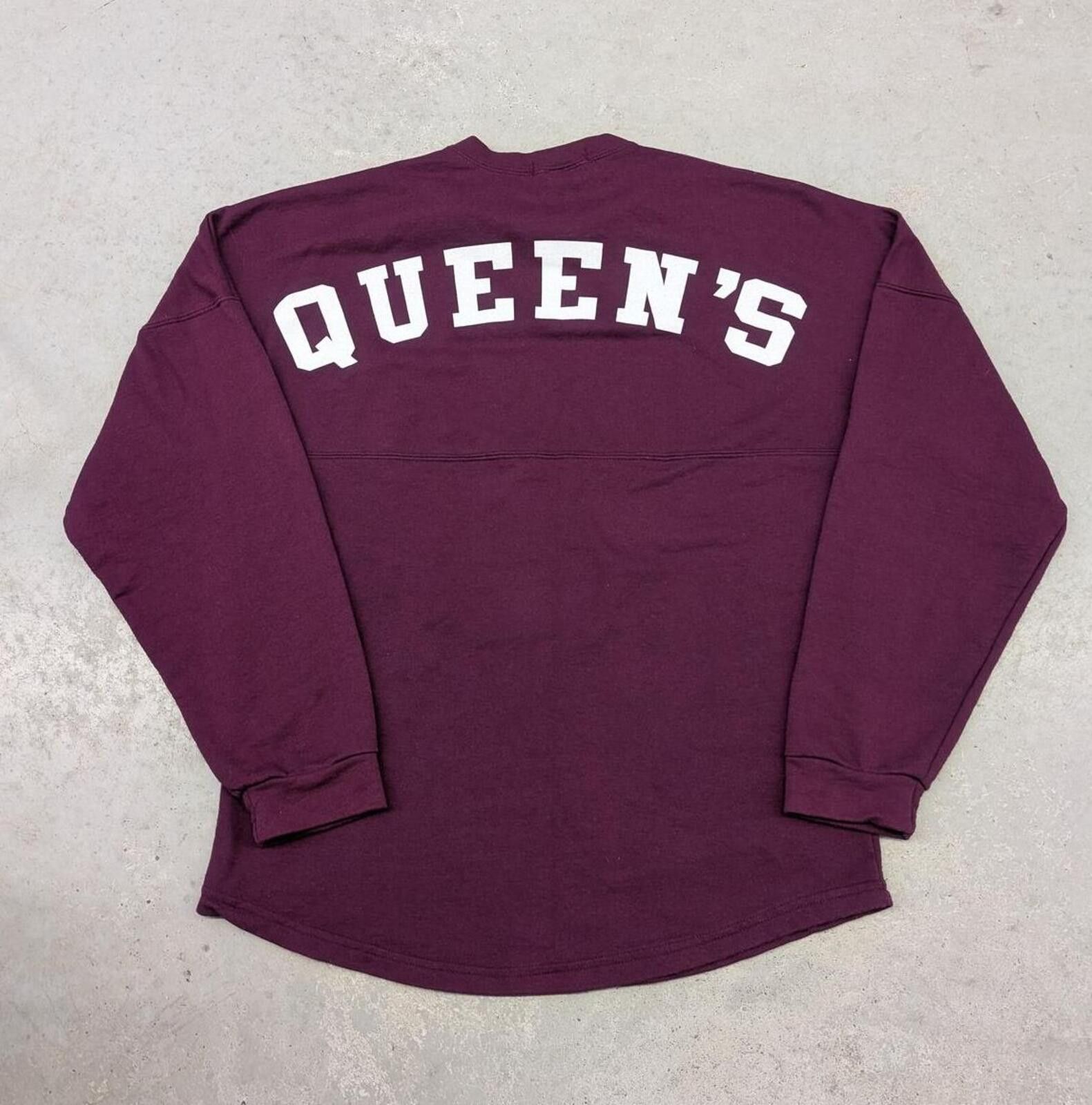Liberty Vintage 90s Queens University Back Spell Out Sweater Size US L / EU 52-54 / 3 - 1 Thumbnail