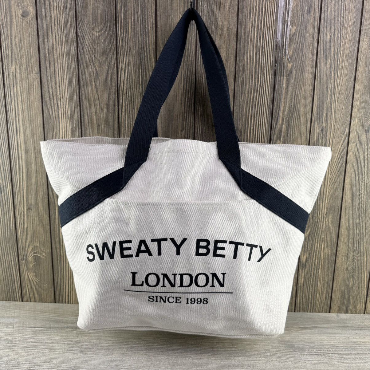 Sweaty Betty London Essentials Canvas Tote Bag White Black in Beige, Women's