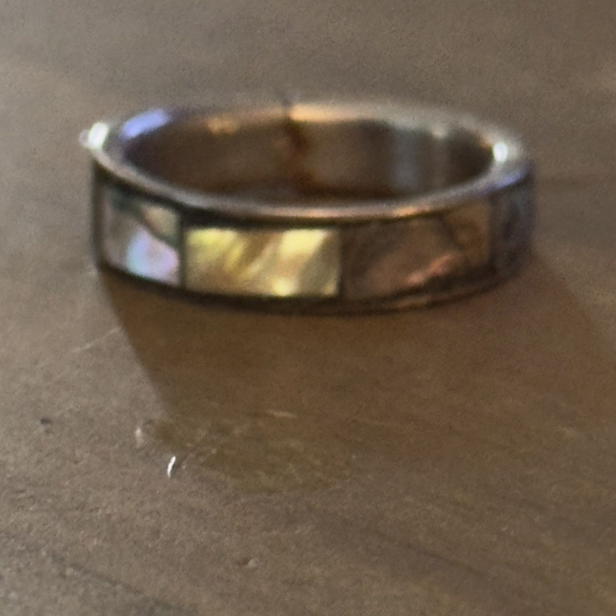 Vintage Vintage abalone shell inlay band ring Size ONE SIZE - 7 Thumbnail