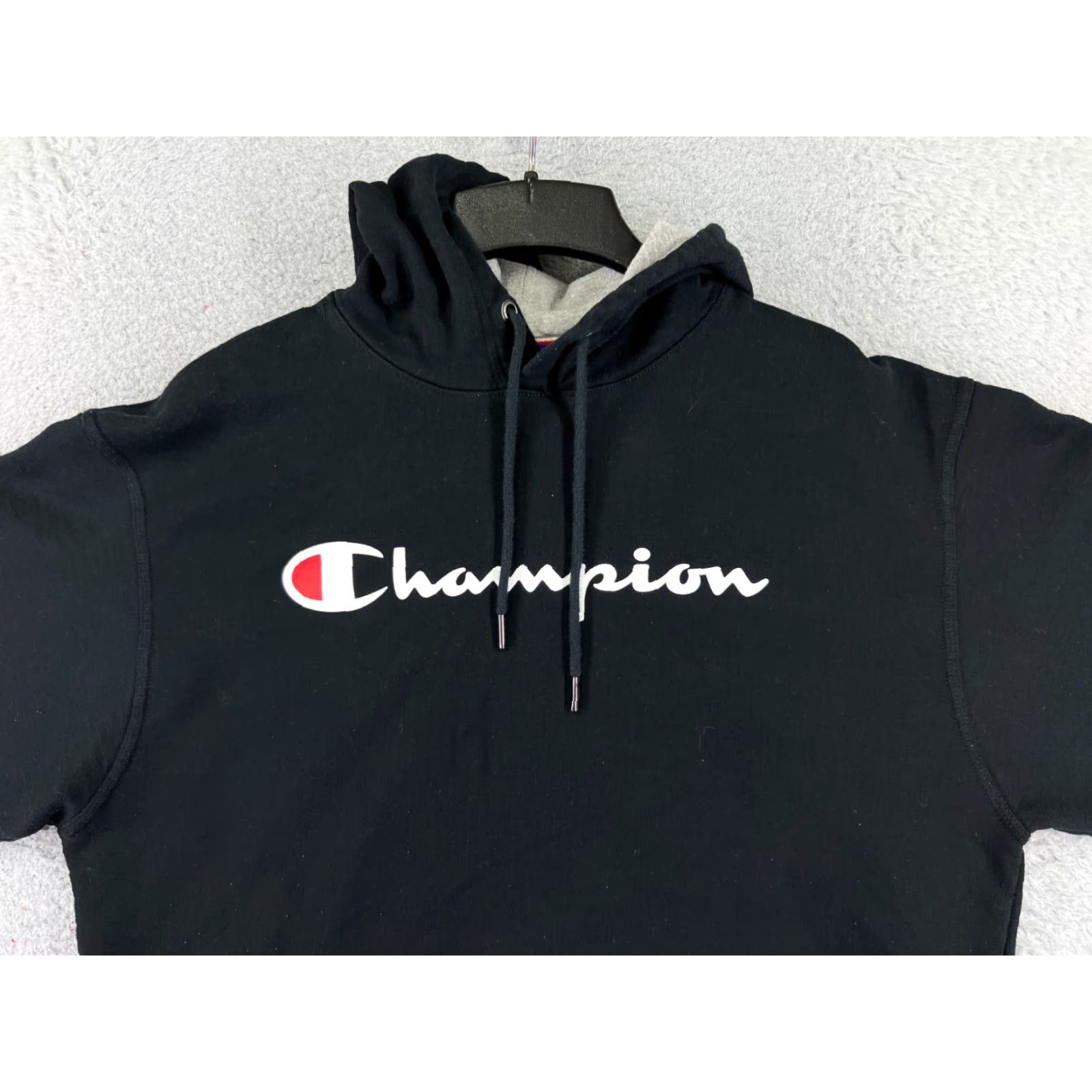 Champion Champion Hoodie Adult Large Black Pockets Logo Regular Men Men's Pullover Sweatshirt Size US L / EU 52-54 / 3 - 4 Thumbnail