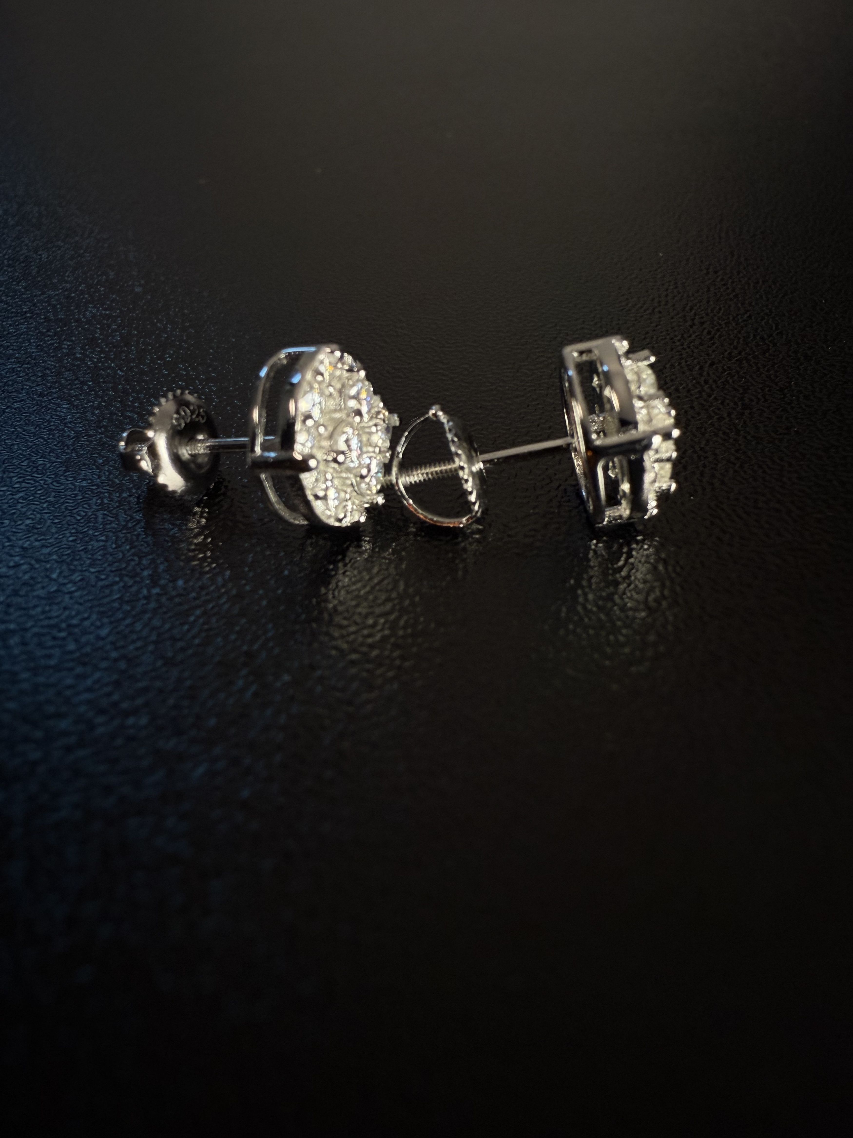 Other Silver Half Snowball's Moissanite Mens Earrings Size ONE SIZE - 18 Thumbnail