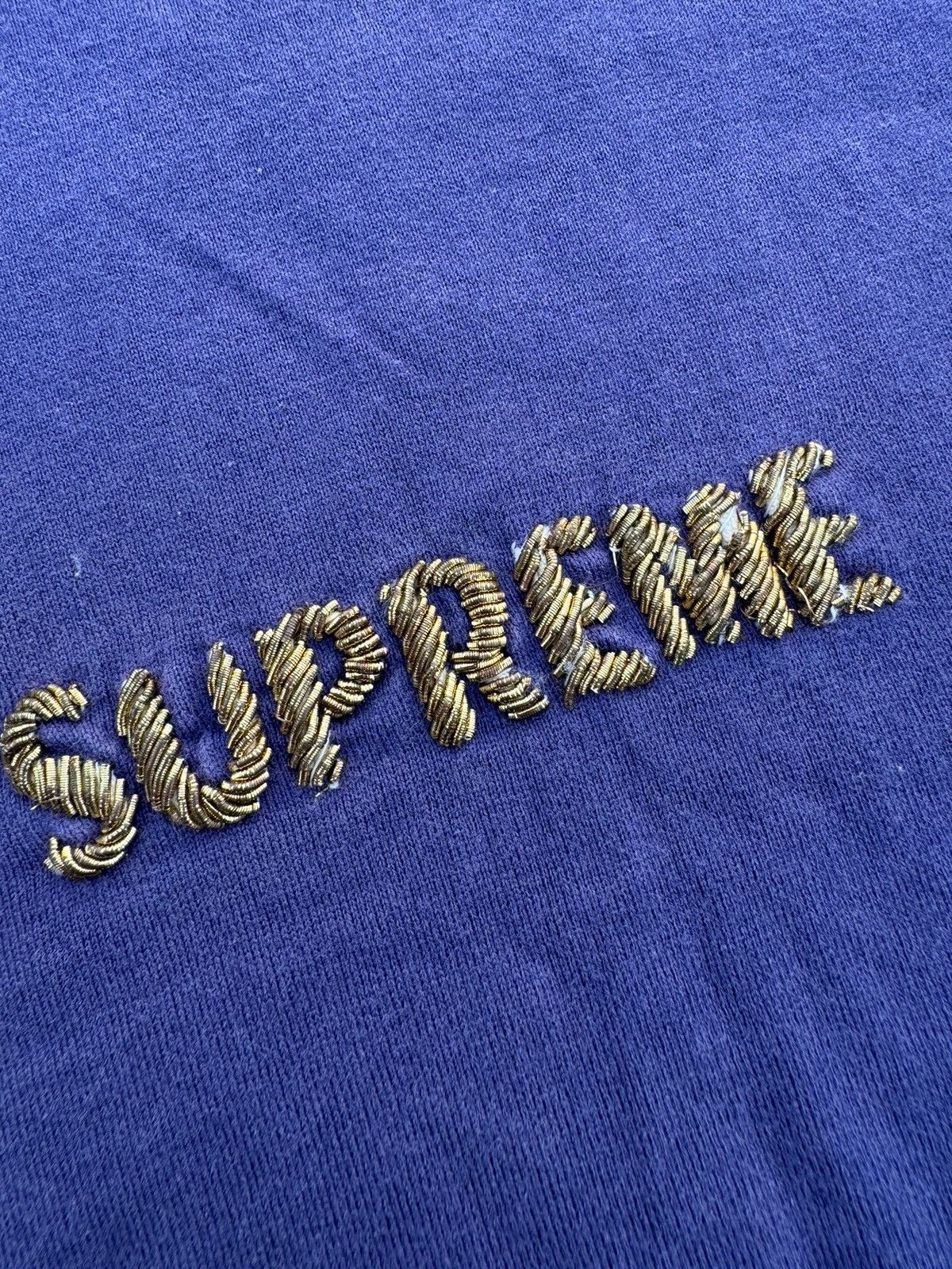 Supreme Supreme Bullion Logo S/S Top Washed Navy Size US L / EU 52-54 / 3 - 4 Thumbnail