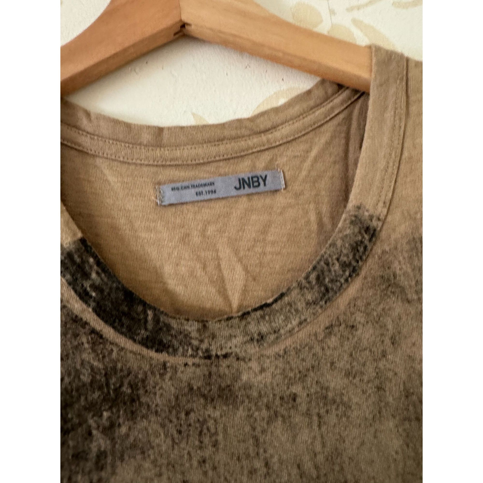 Other Ladies Size Small JNBY Olive Green Silk Screen T-Shirt Size S / US 4 / IT 40 - 2 Thumbnail