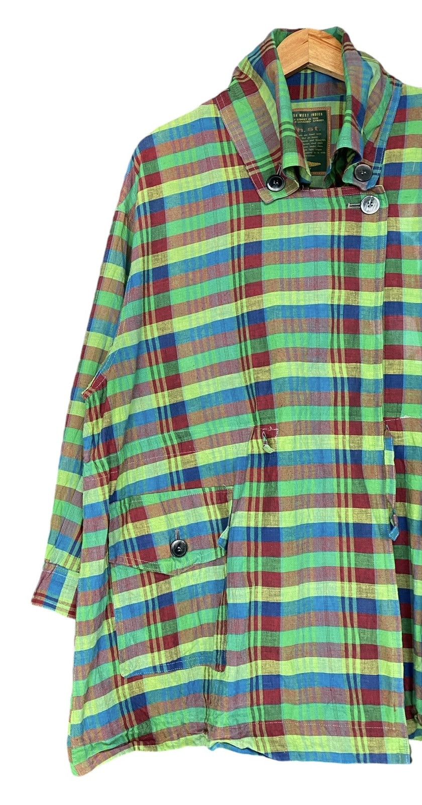 If Six Was Nine BRITISH WEST INDIES 5th Street Madras Cardigan Size US M / EU 48-50 / 2 - 3 Thumbnail