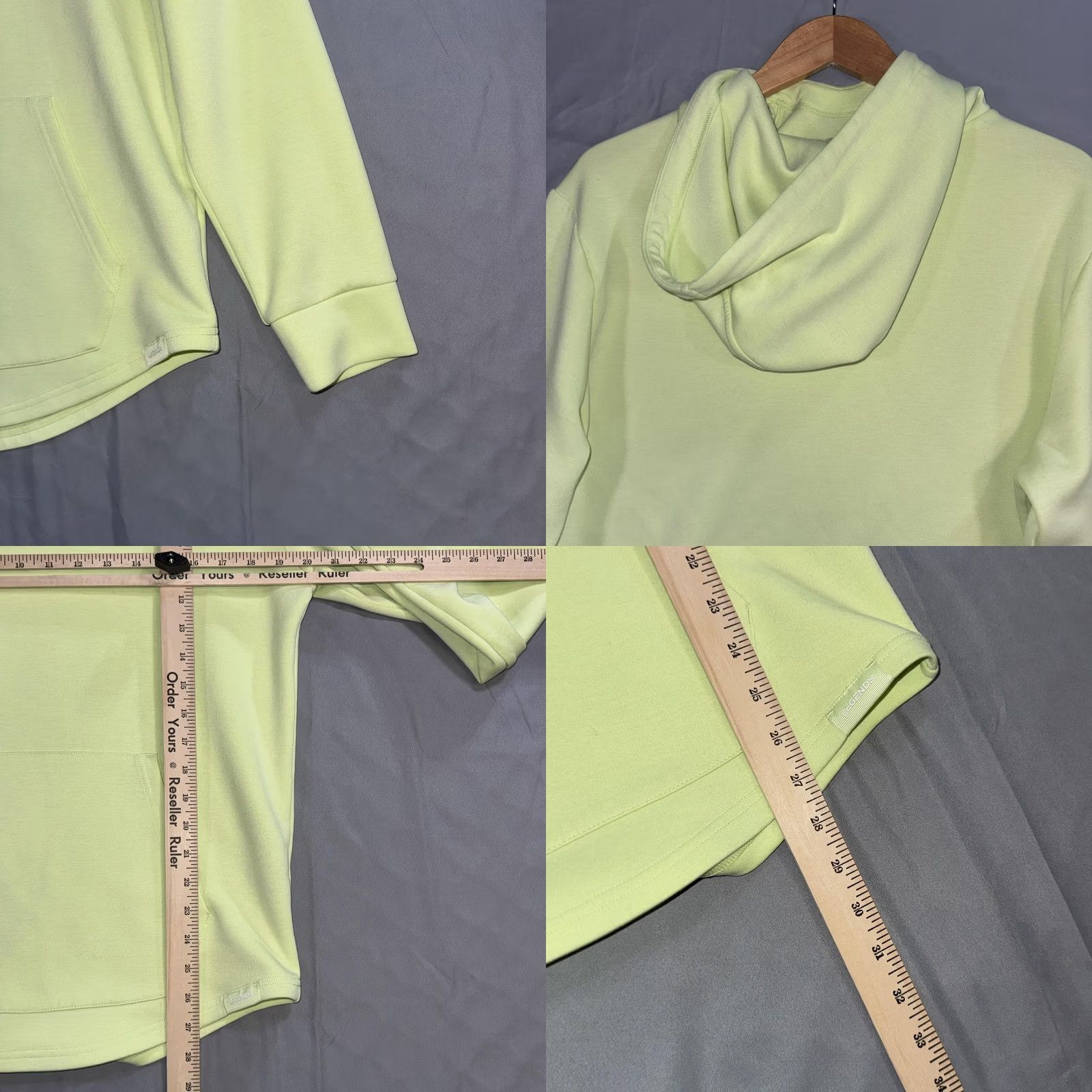 Vintage LEGENDS Hoodie Mens Size M Pullover Reflective Lime Green Yellow Size US M / EU 48-50 / 2 - 8 Thumbnail