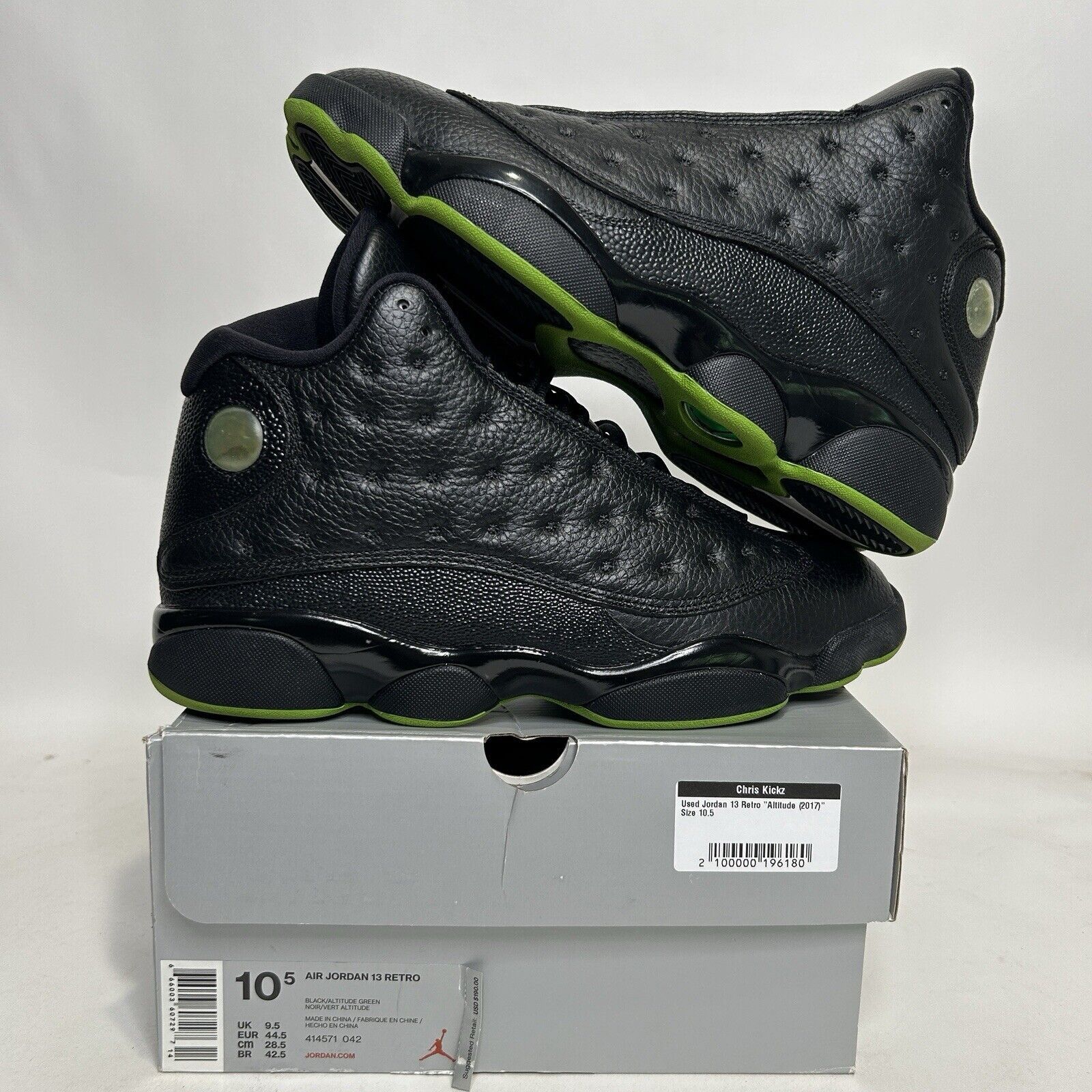 Jordan Brand Nike Air Jordan 13 Retro “Altitude/Black Green” 2017 Size US 10.5 / EU 43-44 - 1 Thumbnail