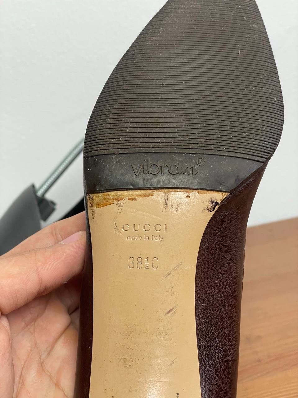 Gucci × Vintage Gucci Vintage Brown Bamboo Leather Pumps Luxury Brand Size US 8 / IT 38 - 6 Thumbnail