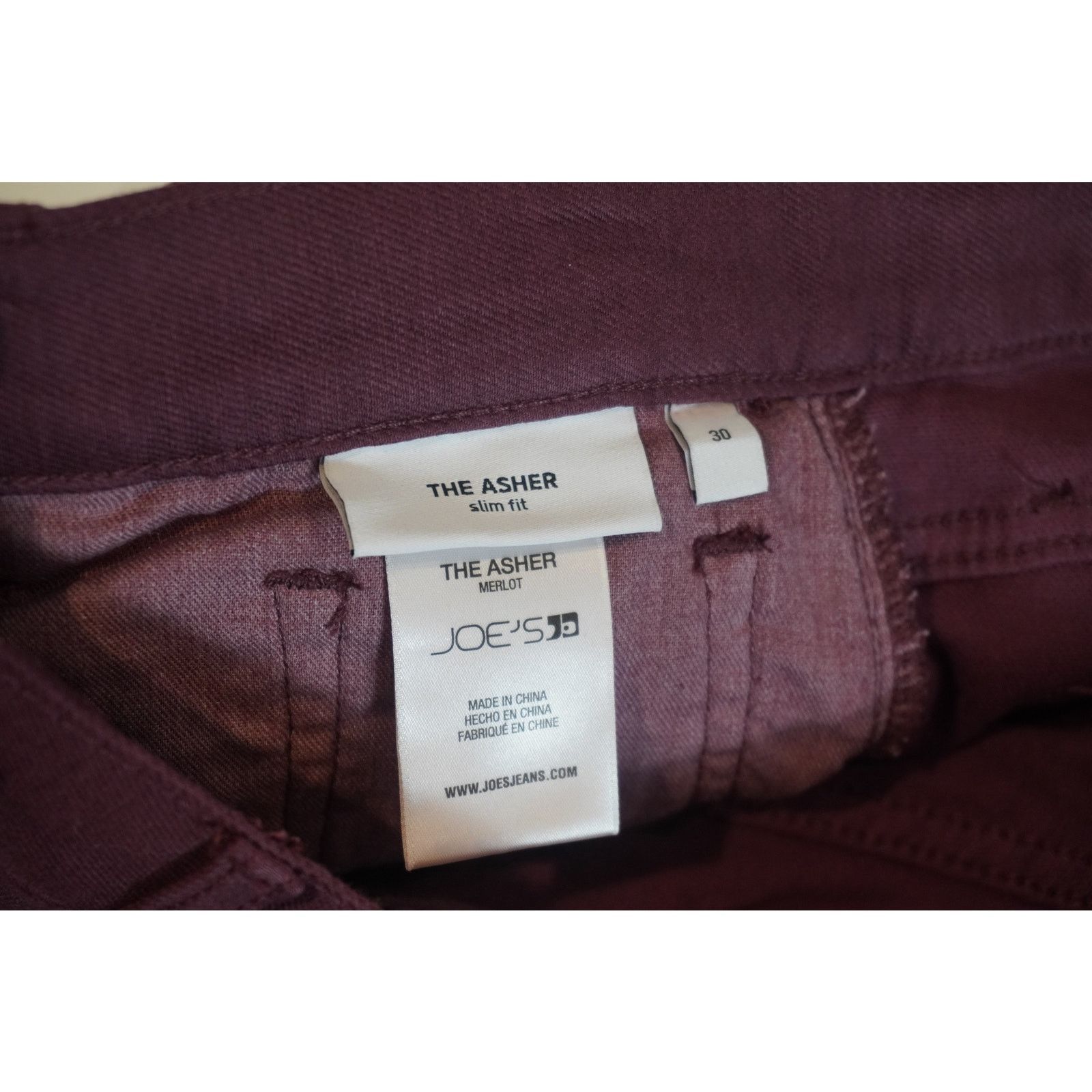 Joe's Joe’s Jeans “The Asher” Slim Fit Pants Burgundy Airsoft NWT Size US 30 / EU 46 - 6 Thumbnail