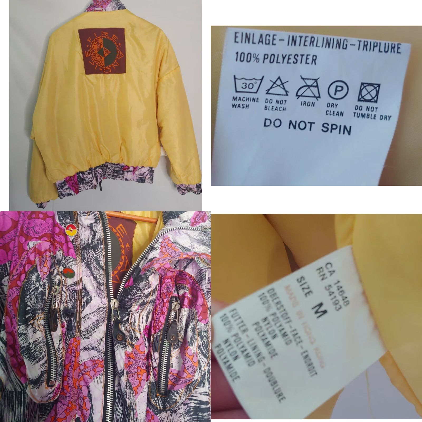 Vintage VINTAGE Fire & Ice Coat Women Ski Jacket All Over Print Abstract Starfish 90s Winter Nylon Polyester Full Zip Size M / US 6-8 / IT 42-44 - 8 Thumbnail