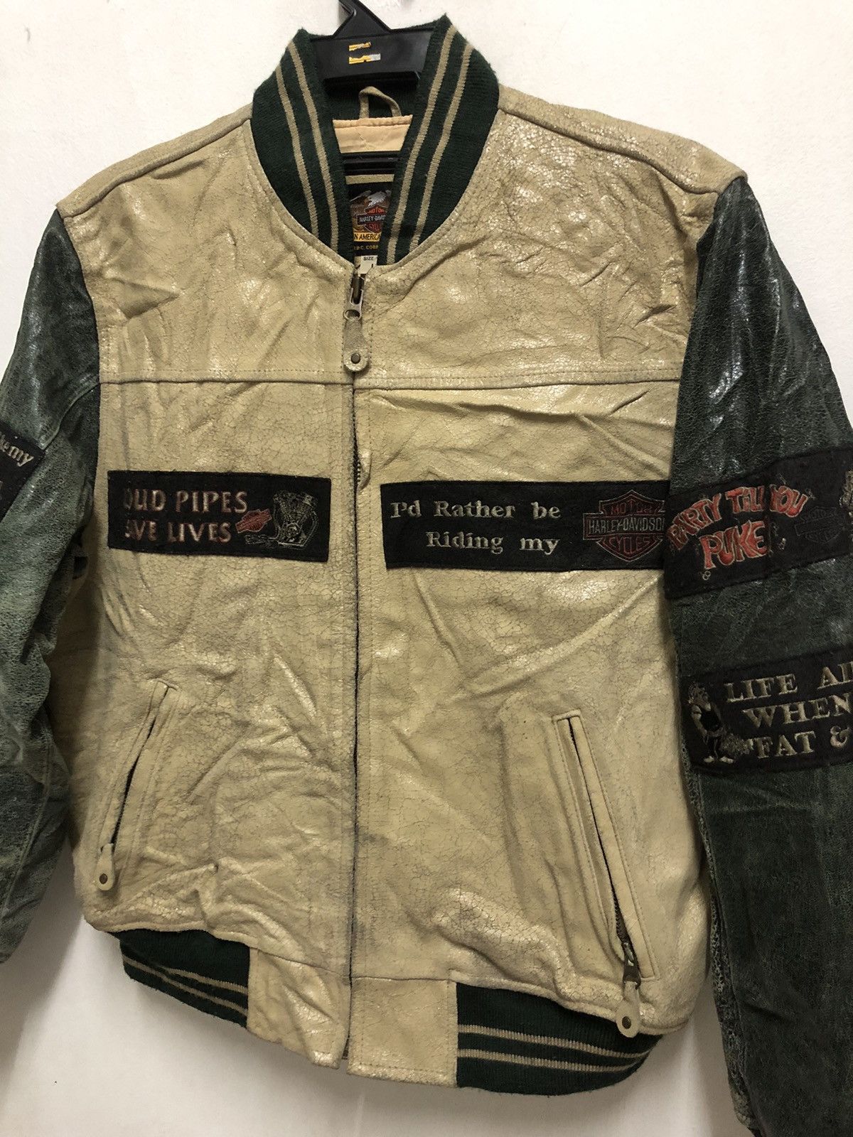 Harley Davidson × Vintage Vtg leather jacket harley davidson Size US L / EU 52-54 / 3 - 8 Thumbnail
