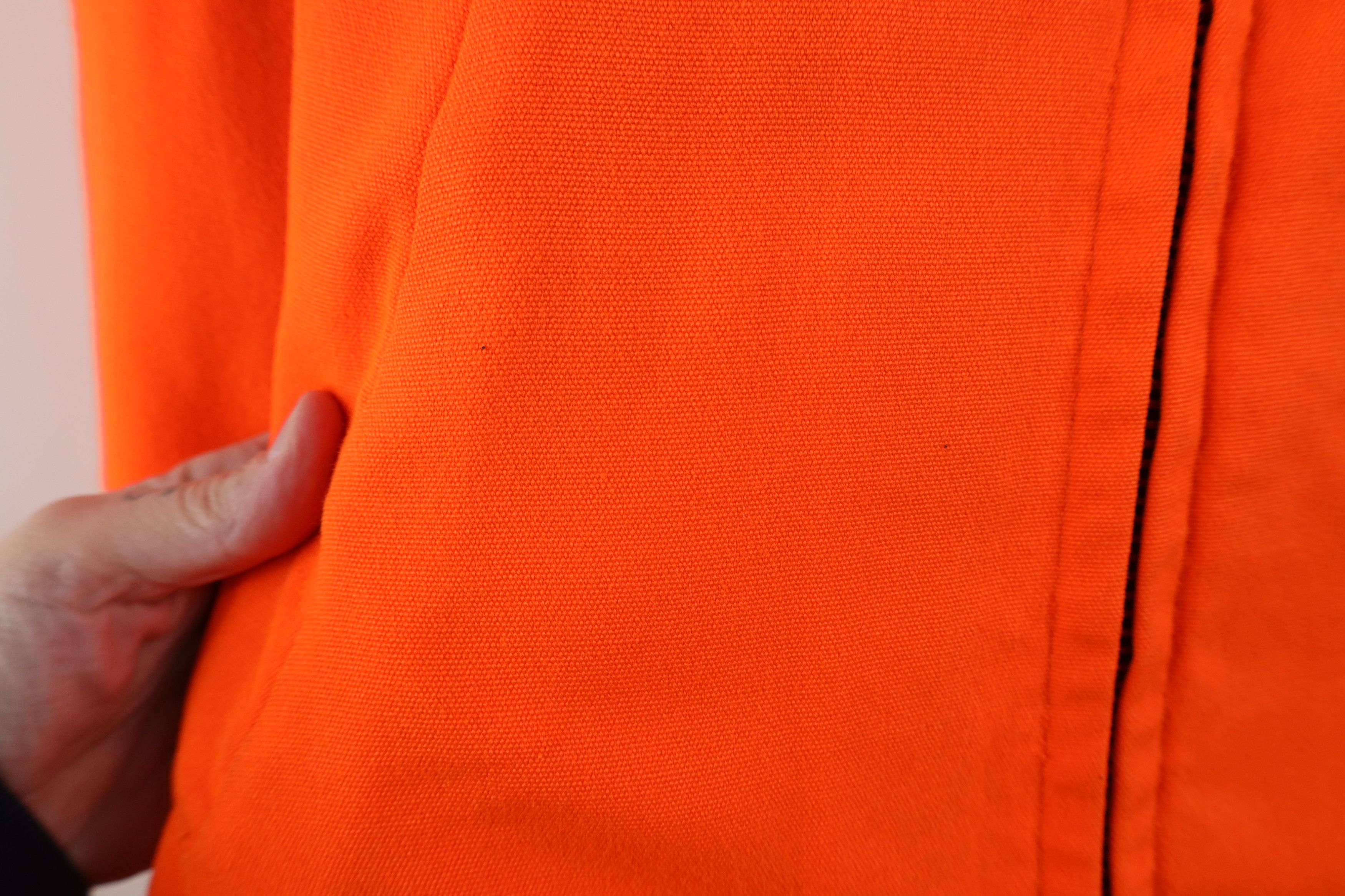 Vintage Vintage 70s Streetwear Hunting Chore Jacket Blaze Orange Size US XL / EU 56 / 4 - 4 Thumbnail