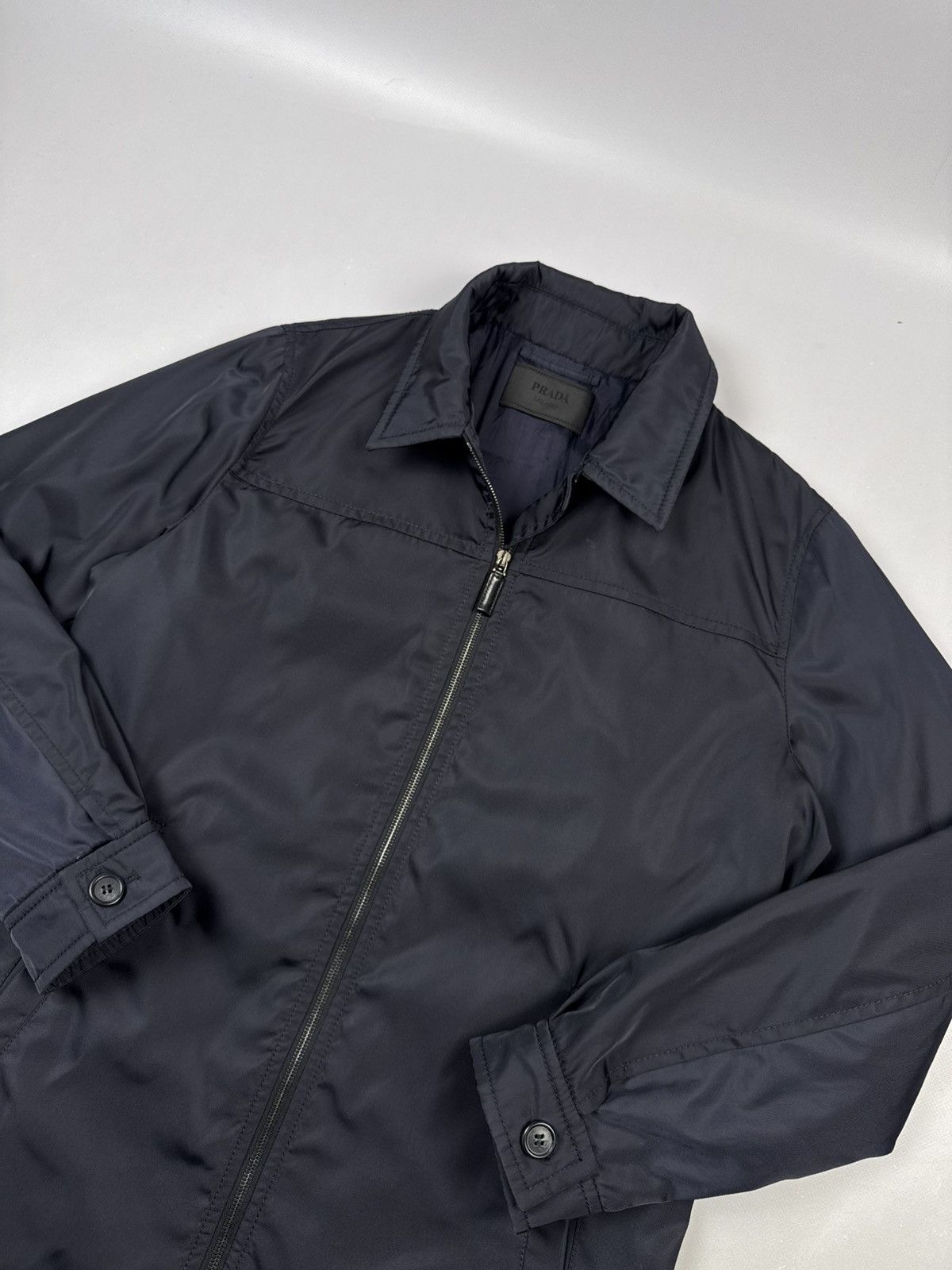 Prada Prada Vintage Navy Zip Jacket Minimal Luxury Clean Fit Size US M / EU 48-50 / 2 - 6 Thumbnail